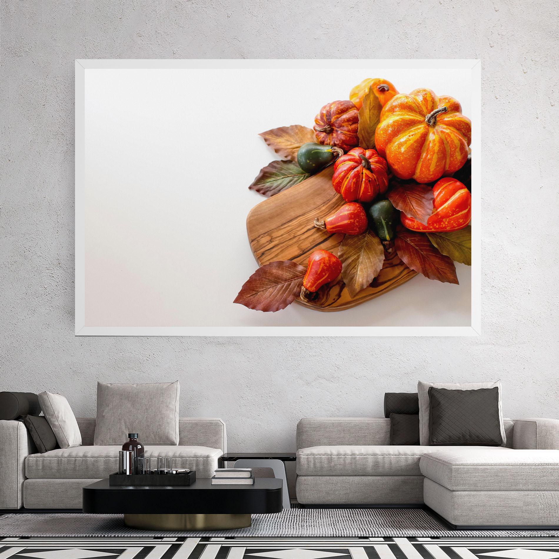 Leinwandbild Autumn Pumpkins mockup 2