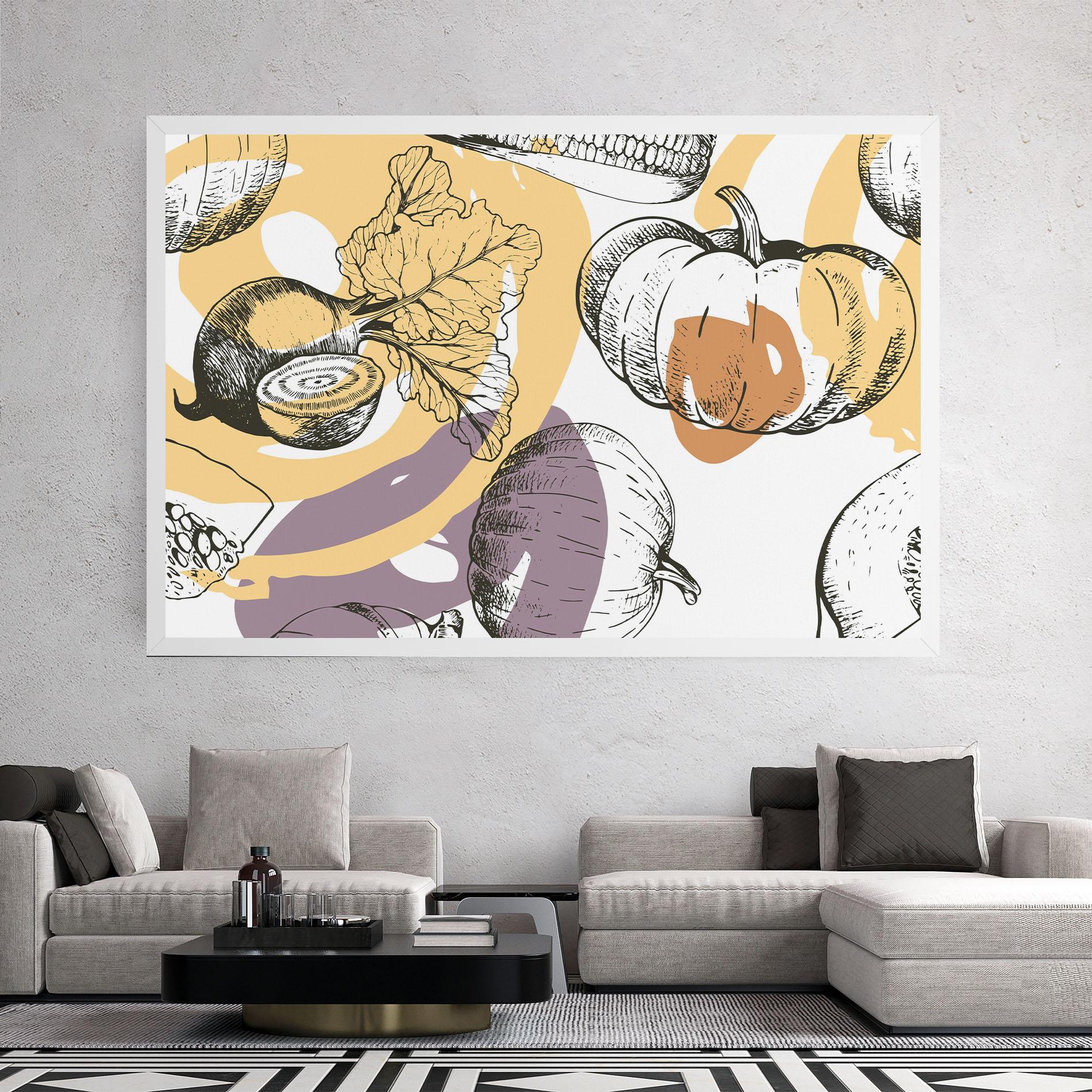 Leinwandbild Cream Vegetables Art mockup 2