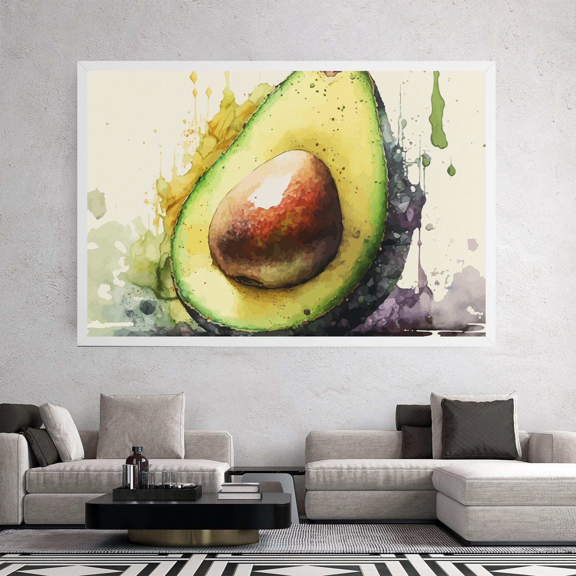 Leinwandbild Green Avocado Art mockup 2