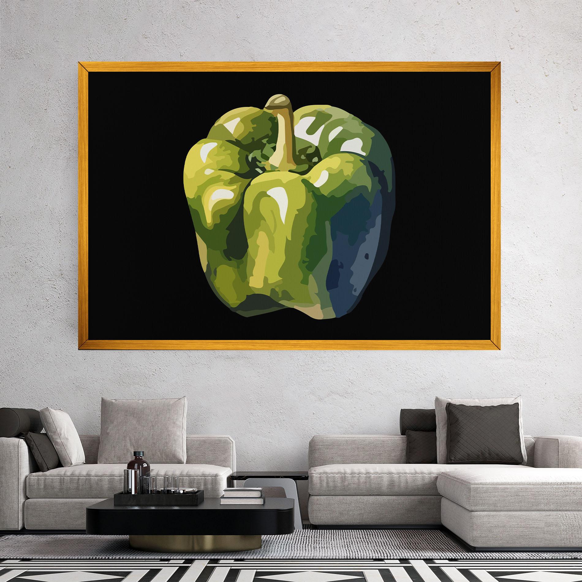 Leinwandbild Bellpepper Green Grey mockup 2