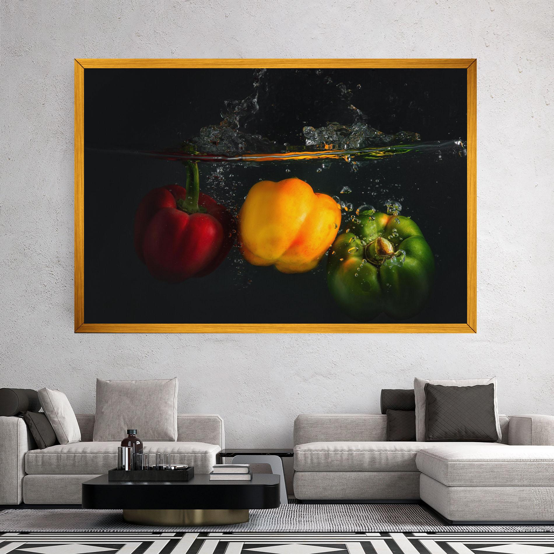Leinwandbild Cool Bellpepper Splash mockup 2