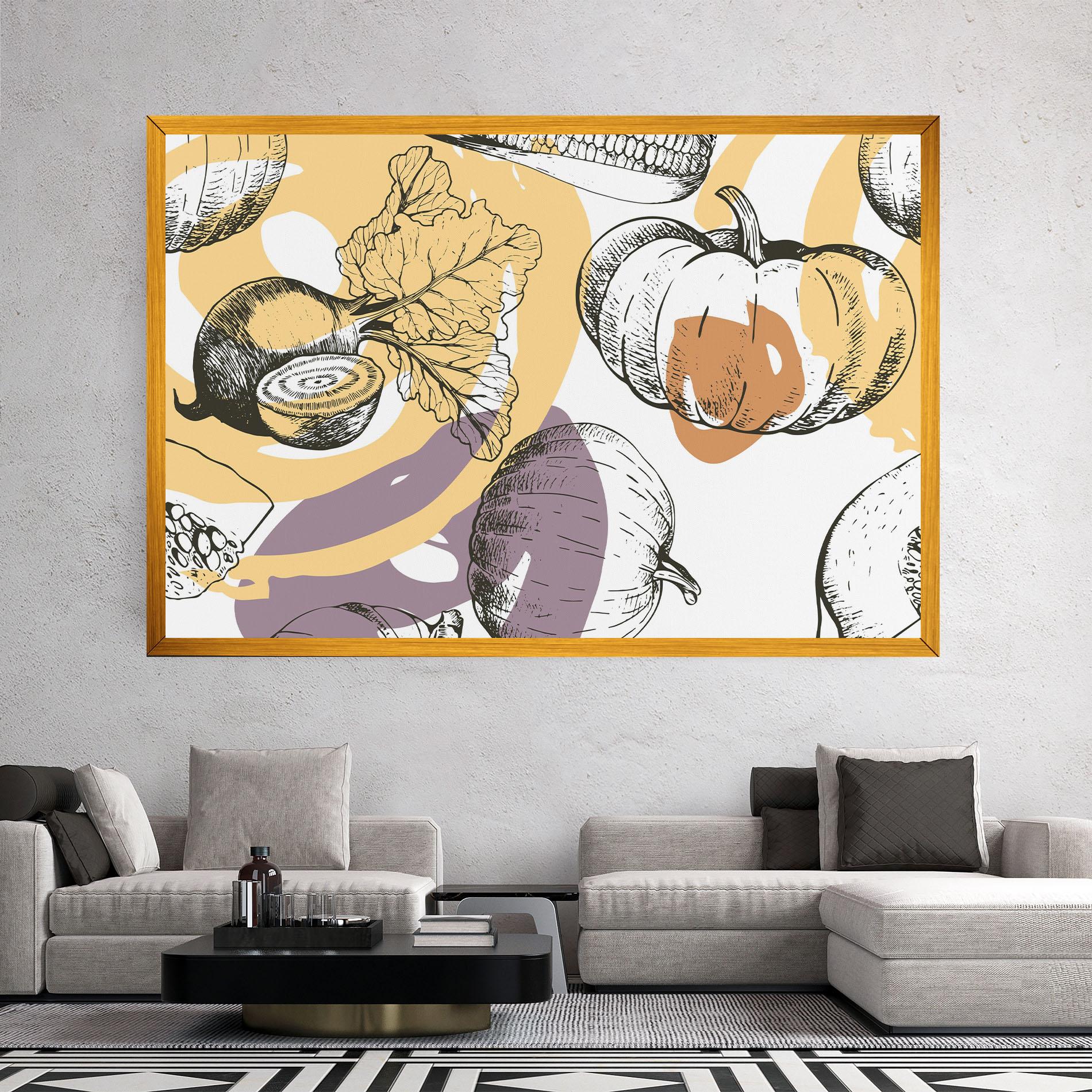 Leinwandbild Cream Vegetables Art mockup 2