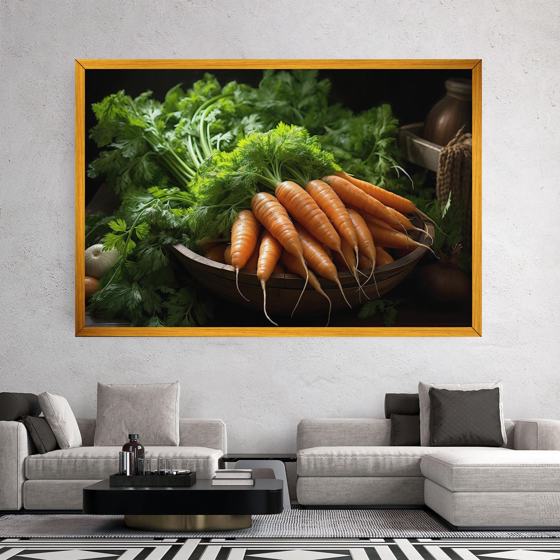 Leinwandbild Fresh Carrots Basket mockup 2