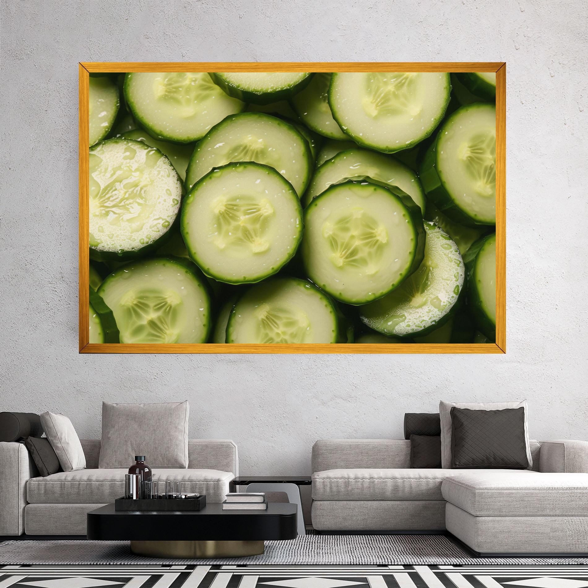 Leinwandbild Fresh Cucumber mockup 2