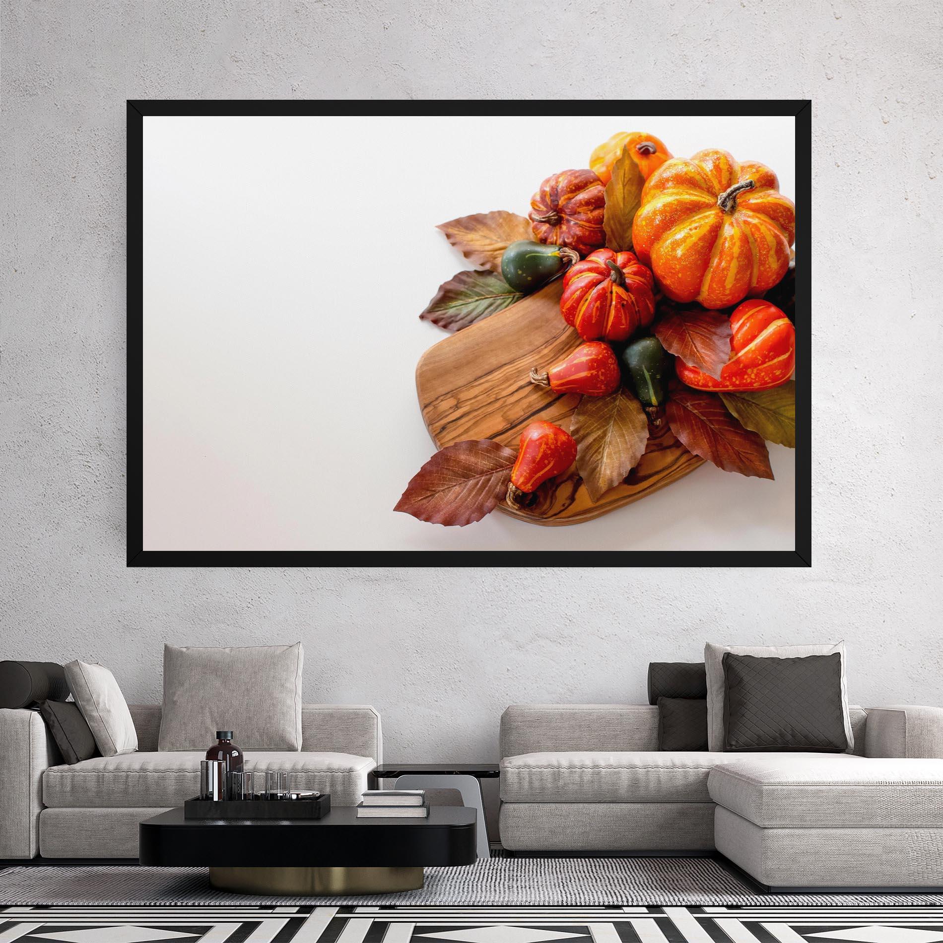 Leinwandbild Autumn Pumpkins mockup 2