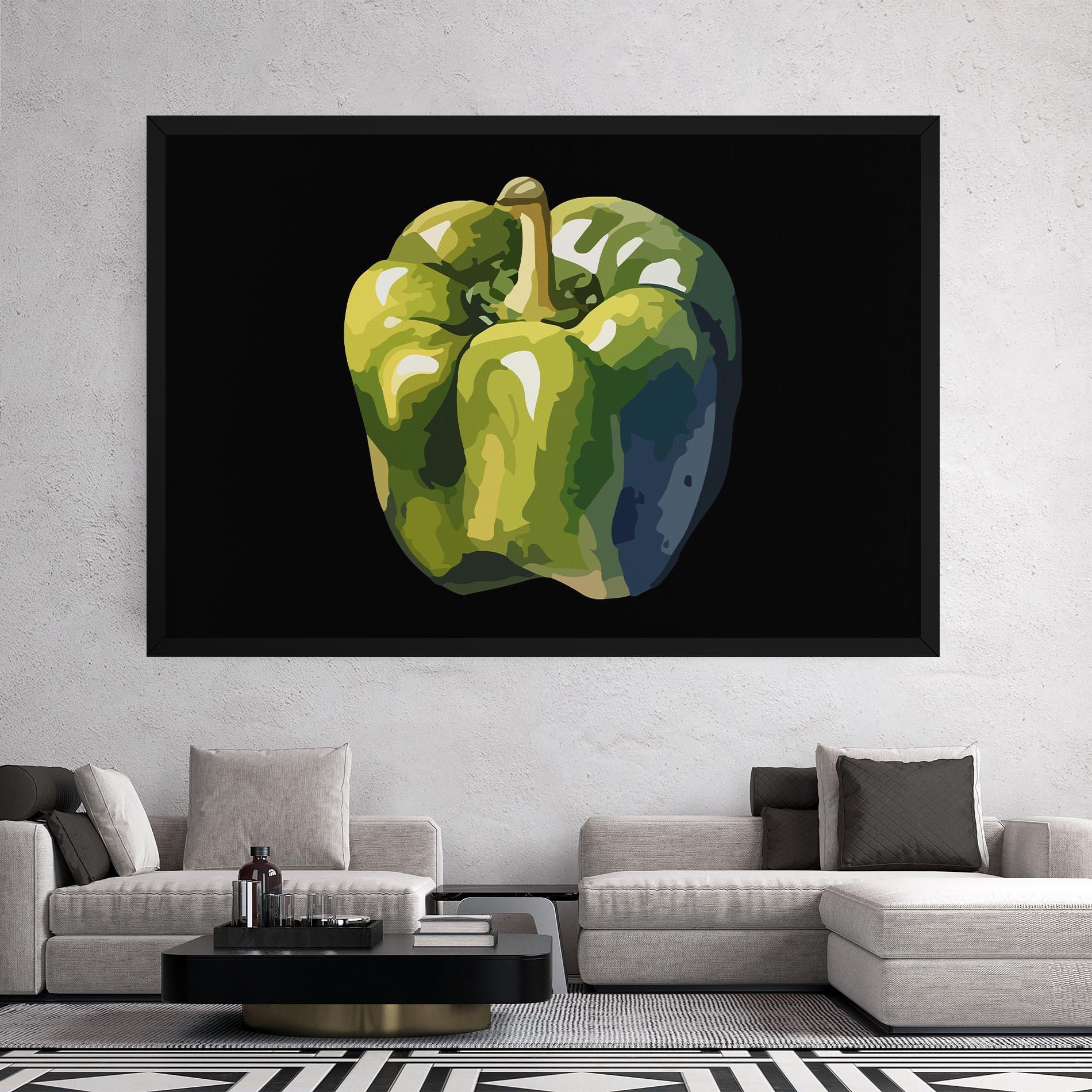 Leinwandbild Bellpepper Green Grey mockup 2