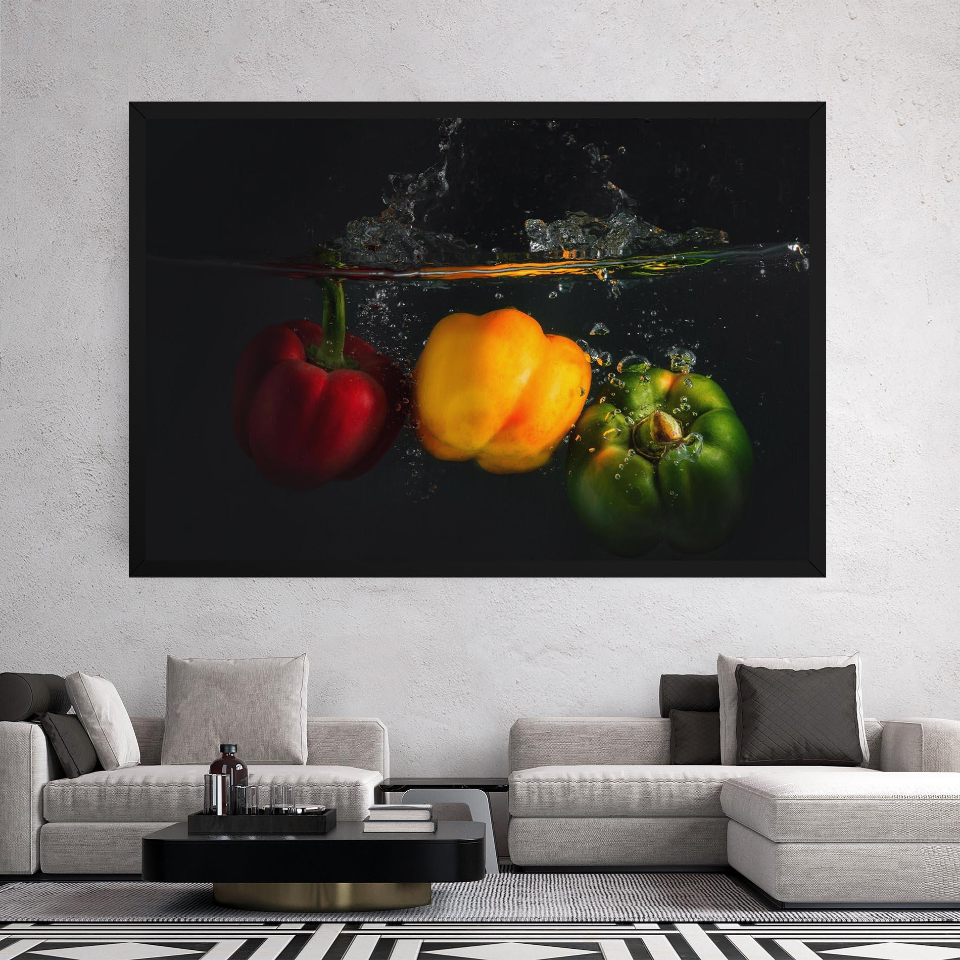 Leinwandbild Cool Bellpepper Splash mockup 2