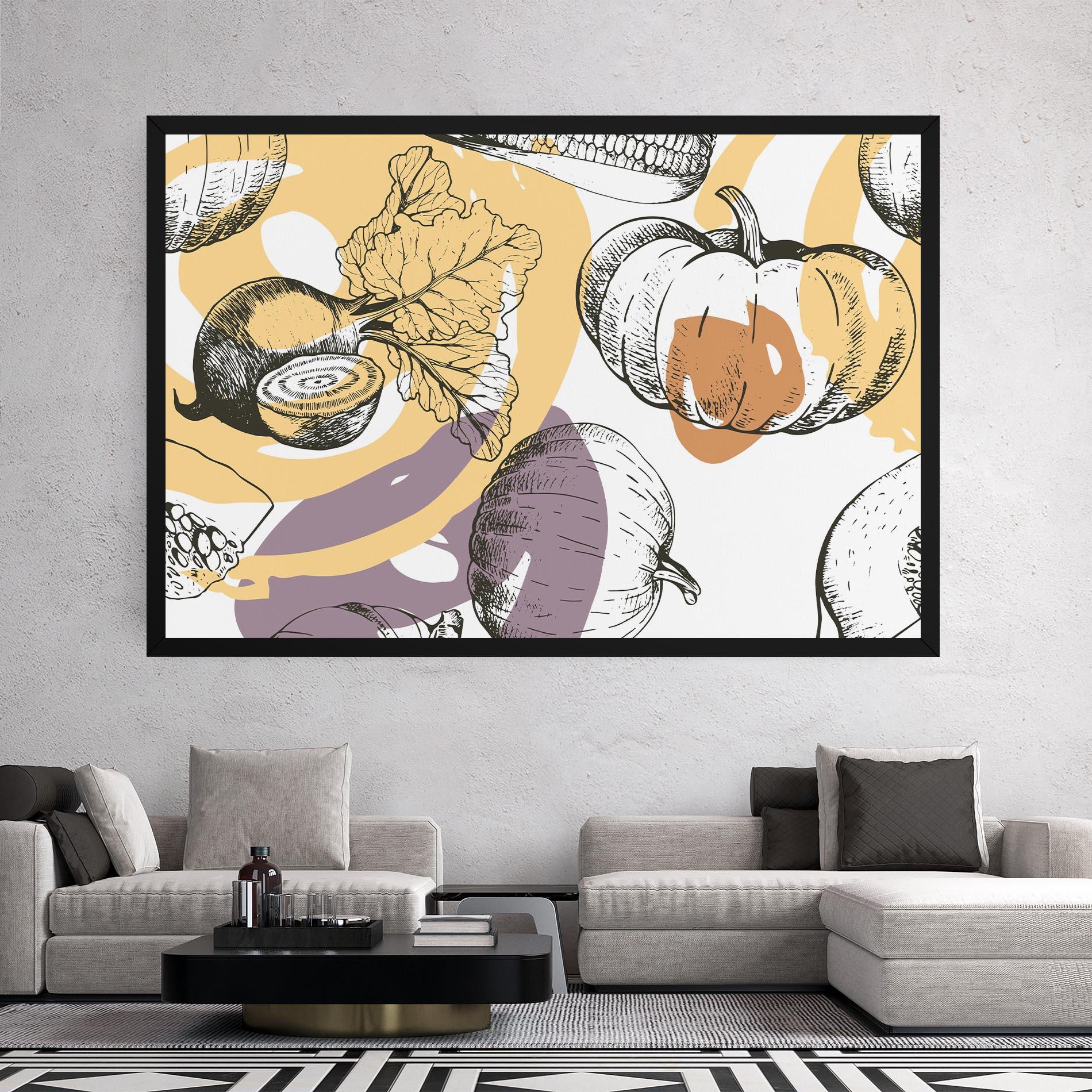 Leinwandbild Cream Vegetables Art mockup 2