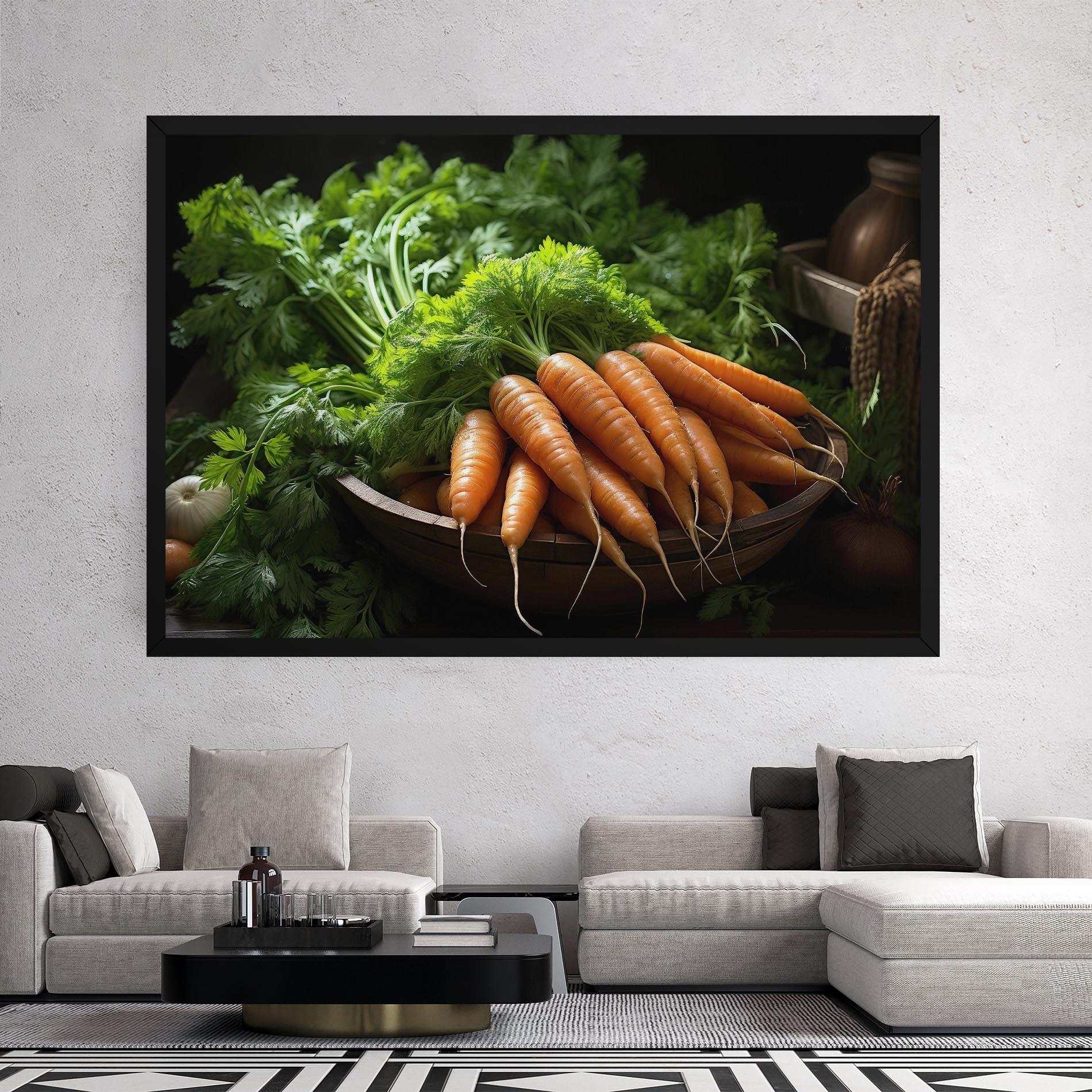 Leinwandbild Fresh Carrots Basket mockup 2