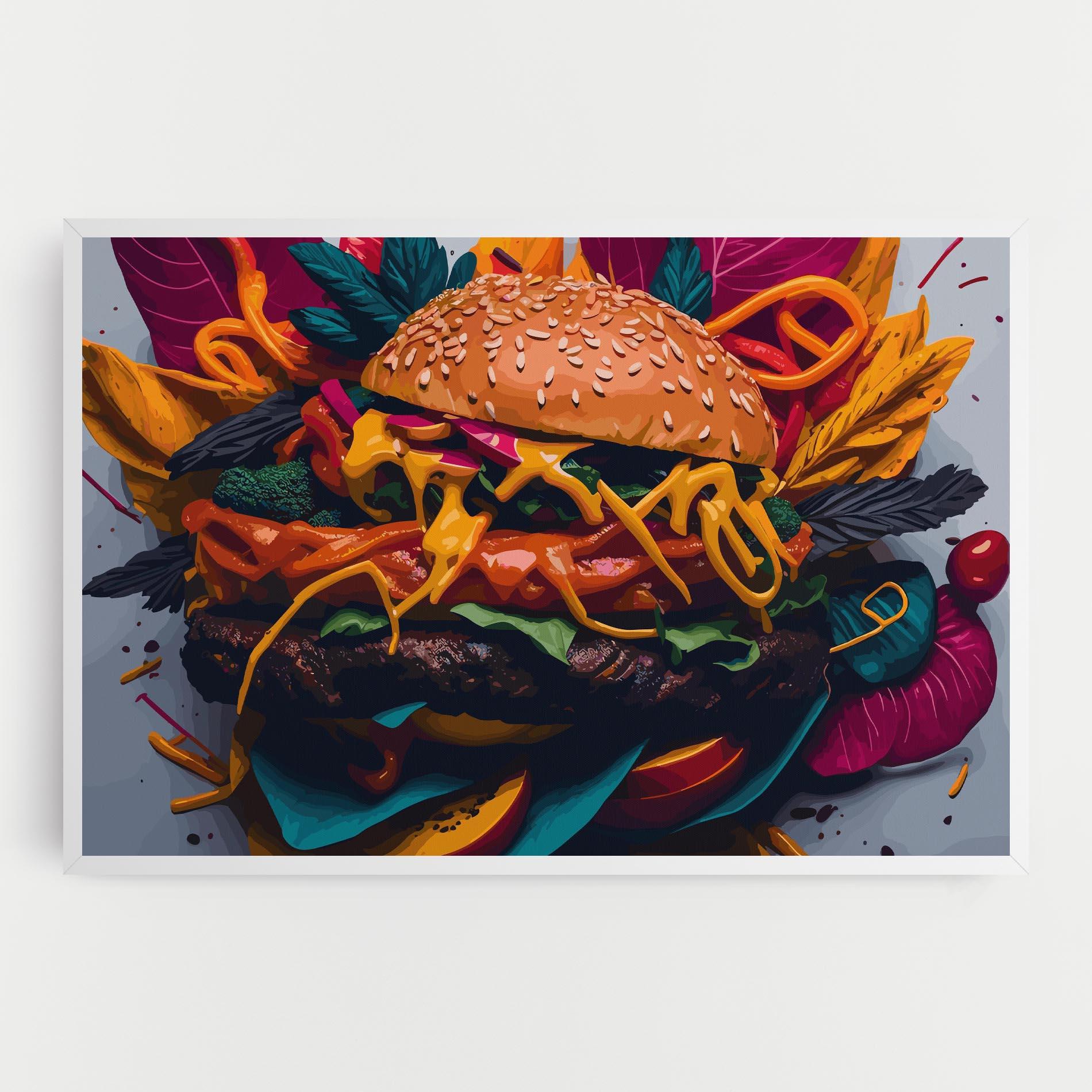 Leinwandbild Burger Mustard mockup 0