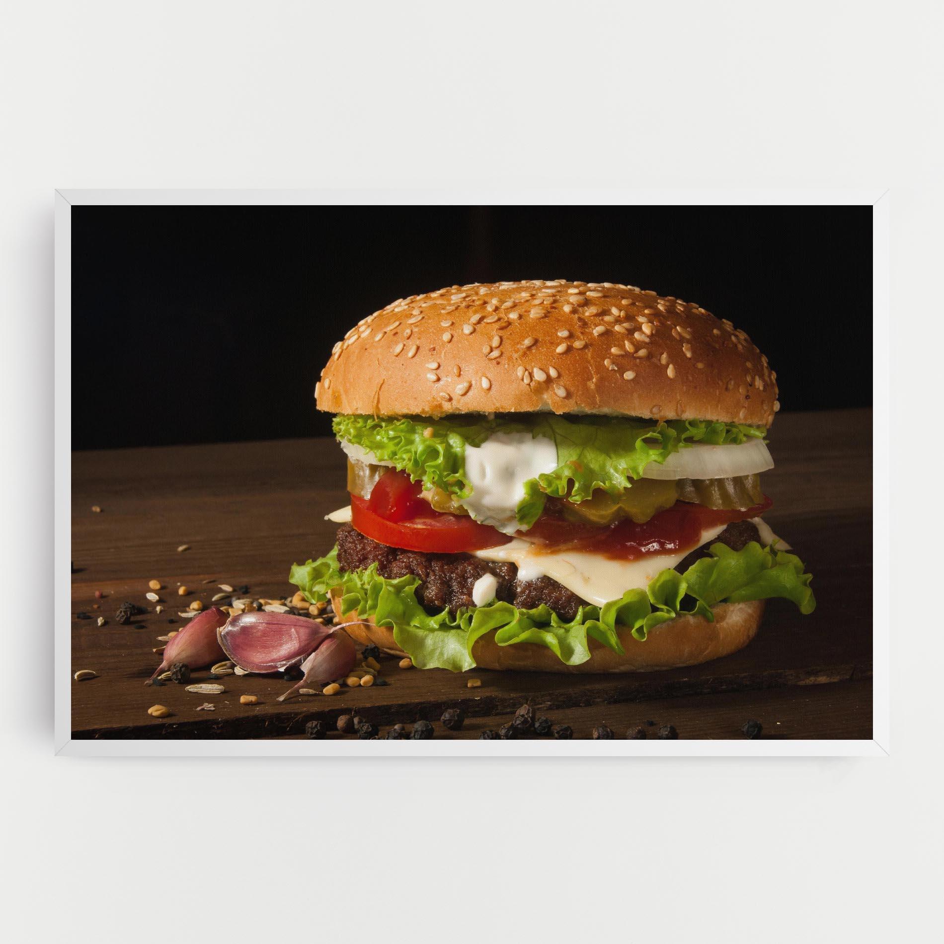 Leinwandbild Delicious Hamburger mockup 0