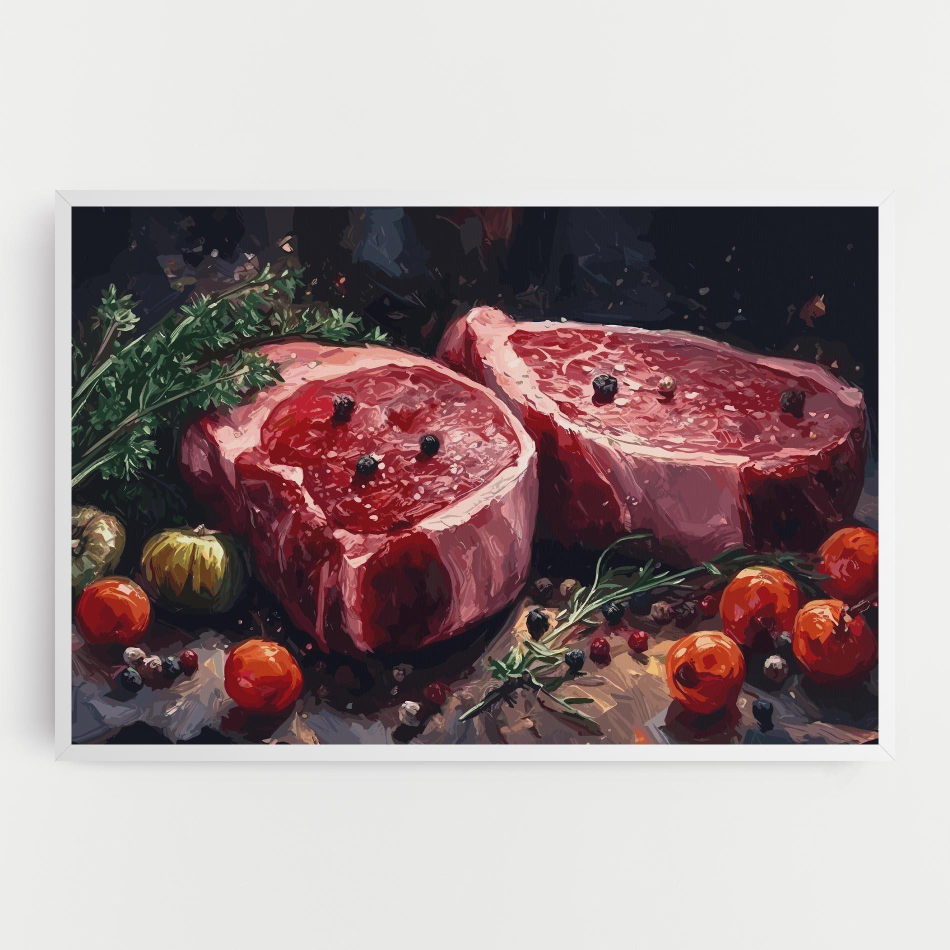 Leinwandbild Meat With Tomatoes mockup 0