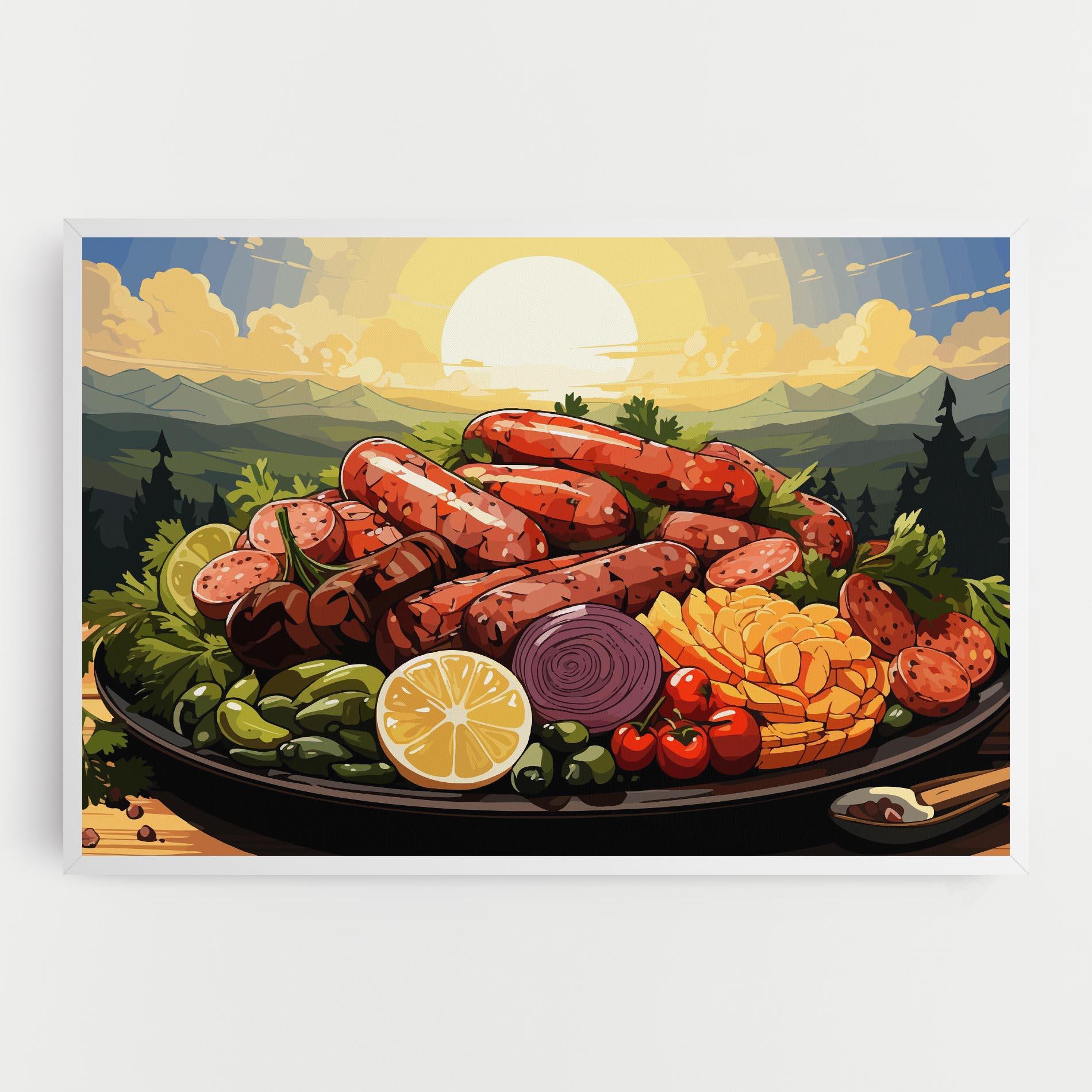 Leinwandbild Sunset Sousages mockup 0