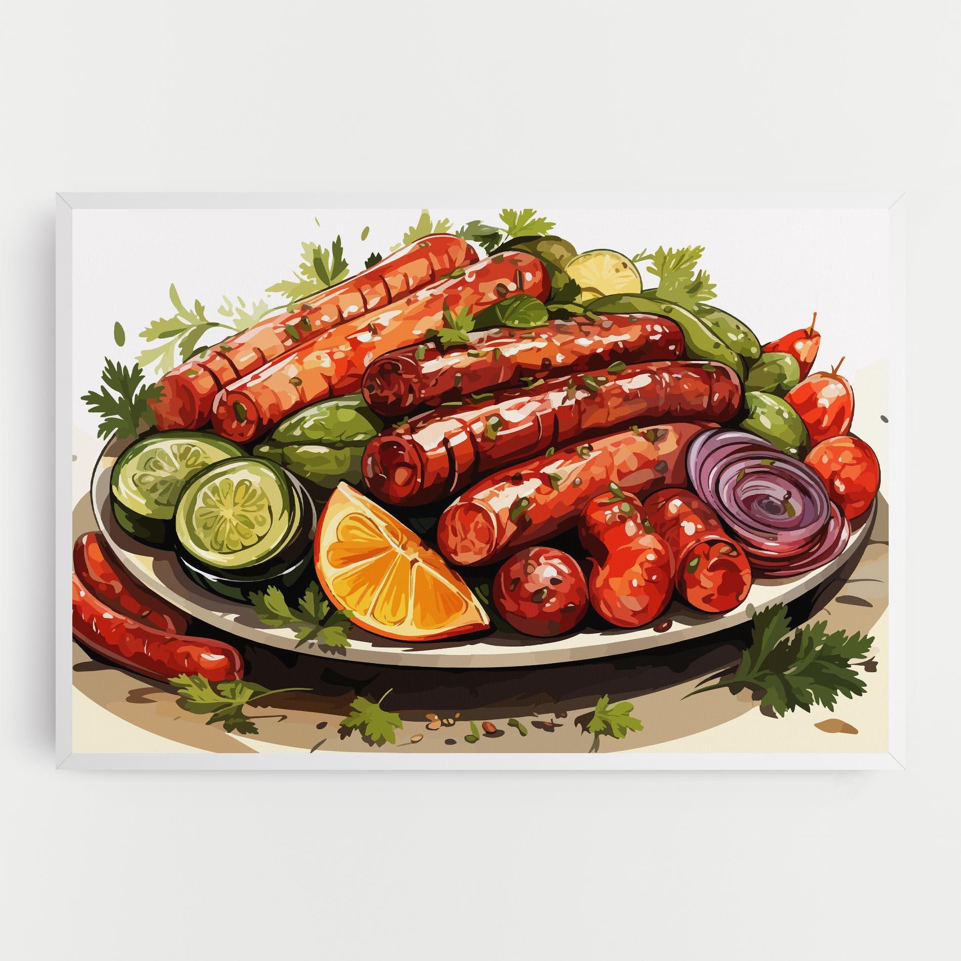 Leinwandbild Tasty Sousages mockup 0