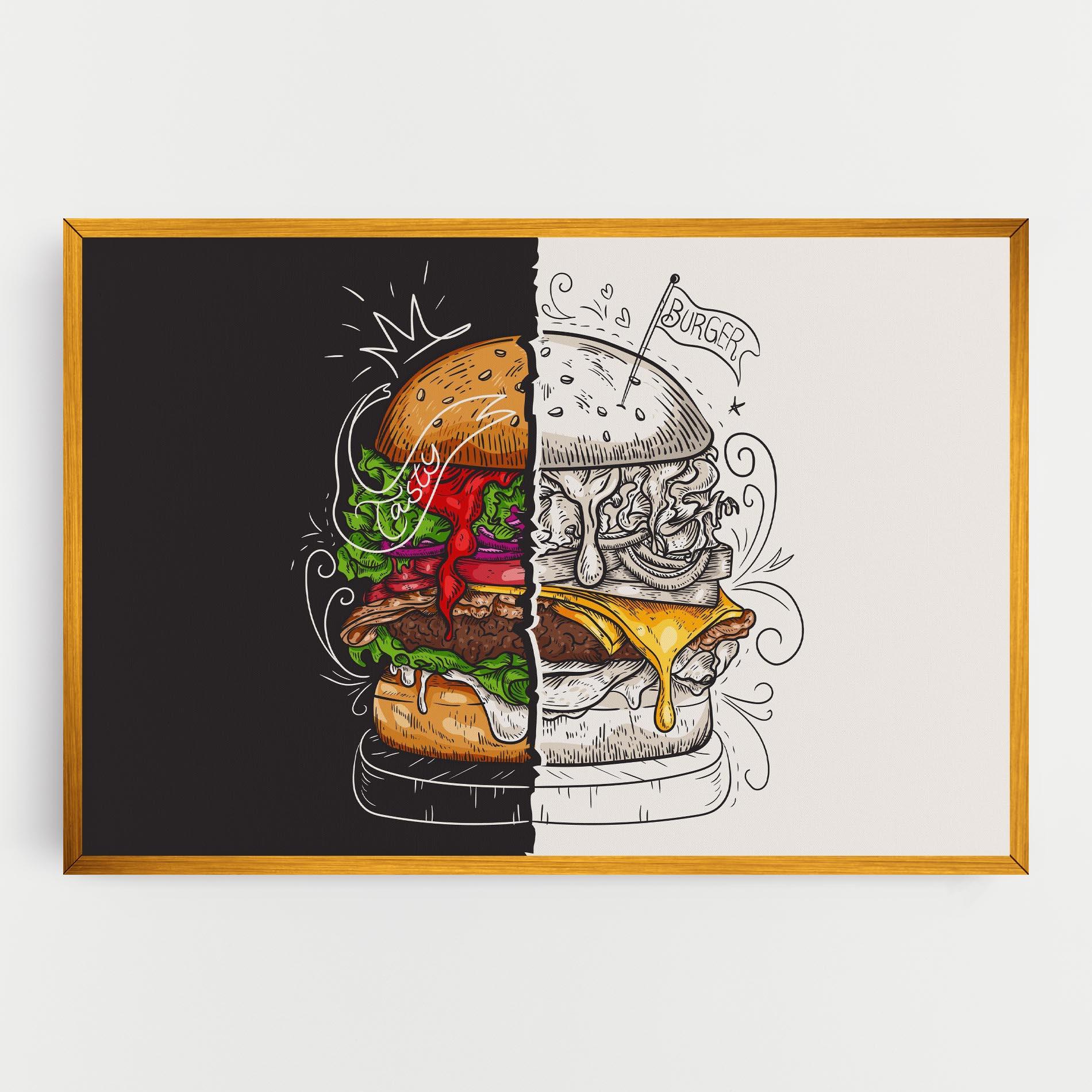Leinwandbild Burger Art mockup 0