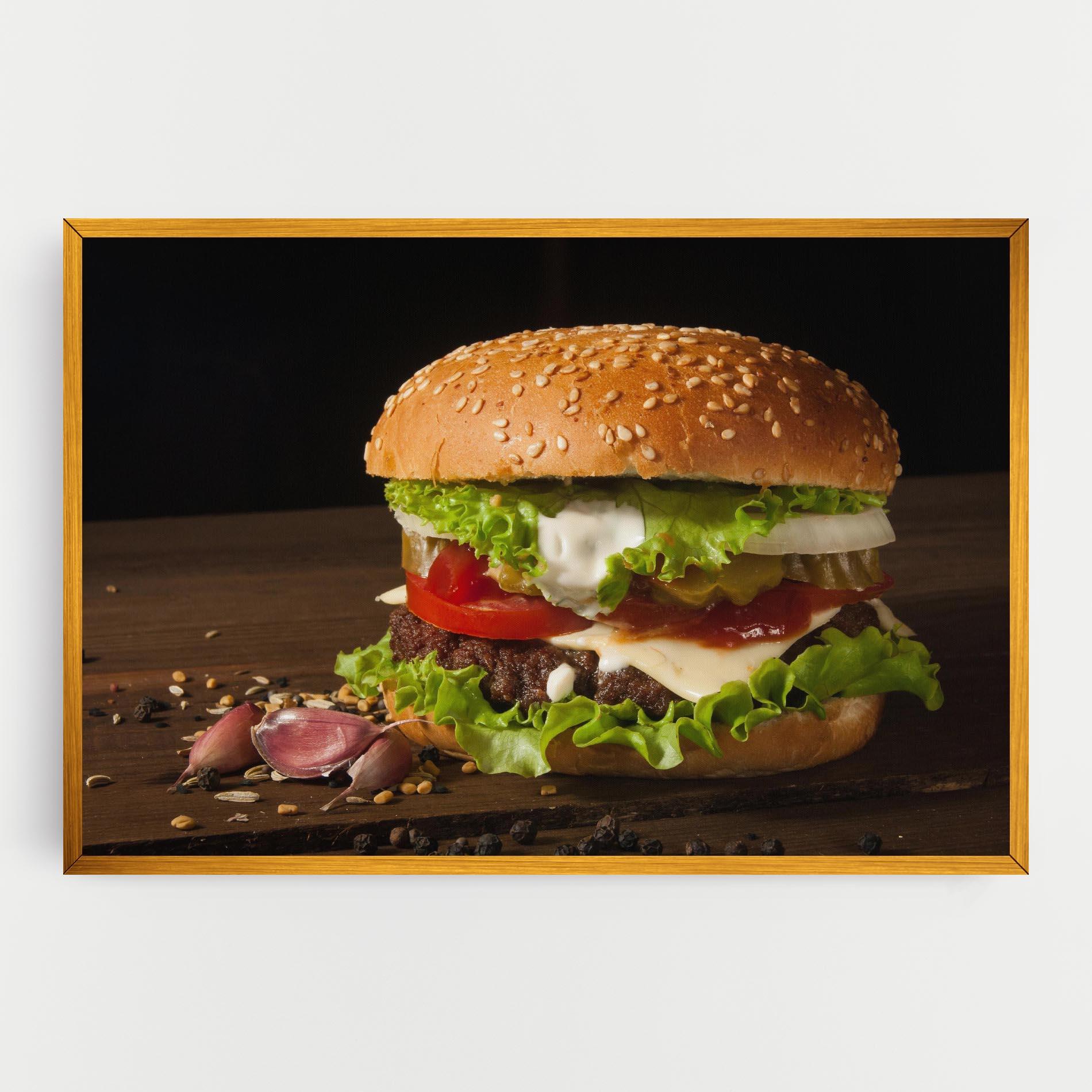 Leinwandbild Delicious Hamburger mockup 0