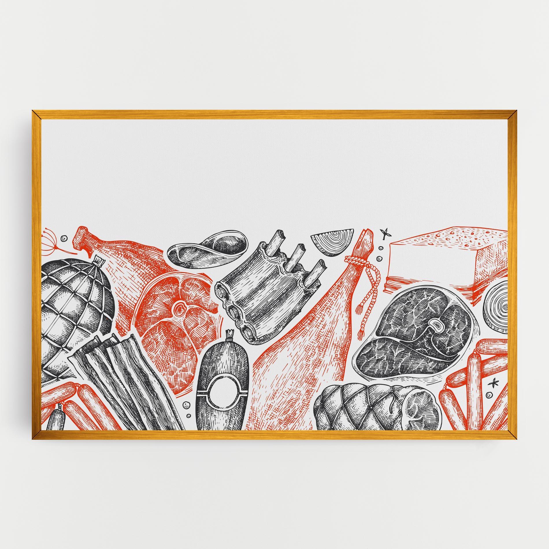 Leinwandbild Grey Orange Meat mockup 0