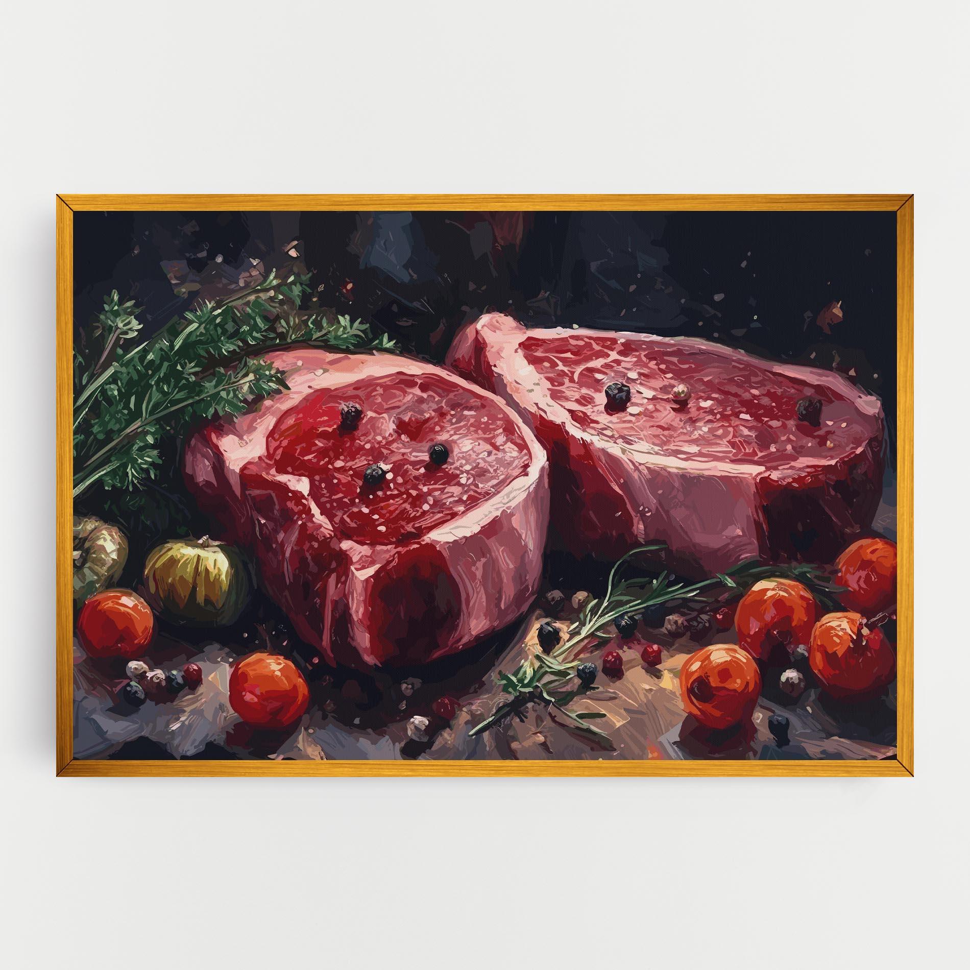 Leinwandbild Meat With Tomatoes mockup 0