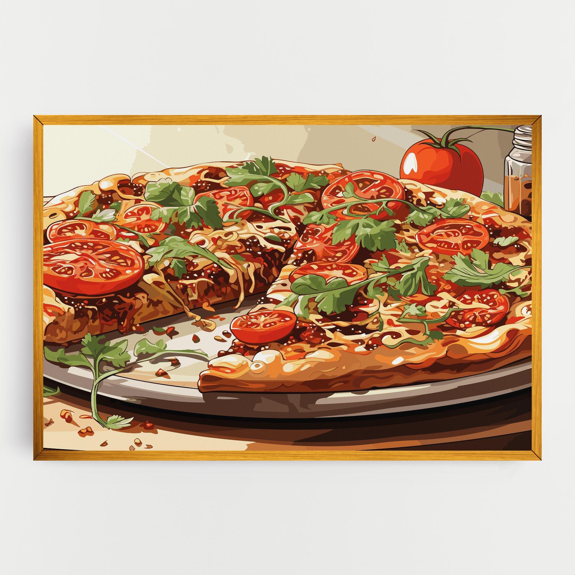 Leinwandbild Pizza View mockup 0