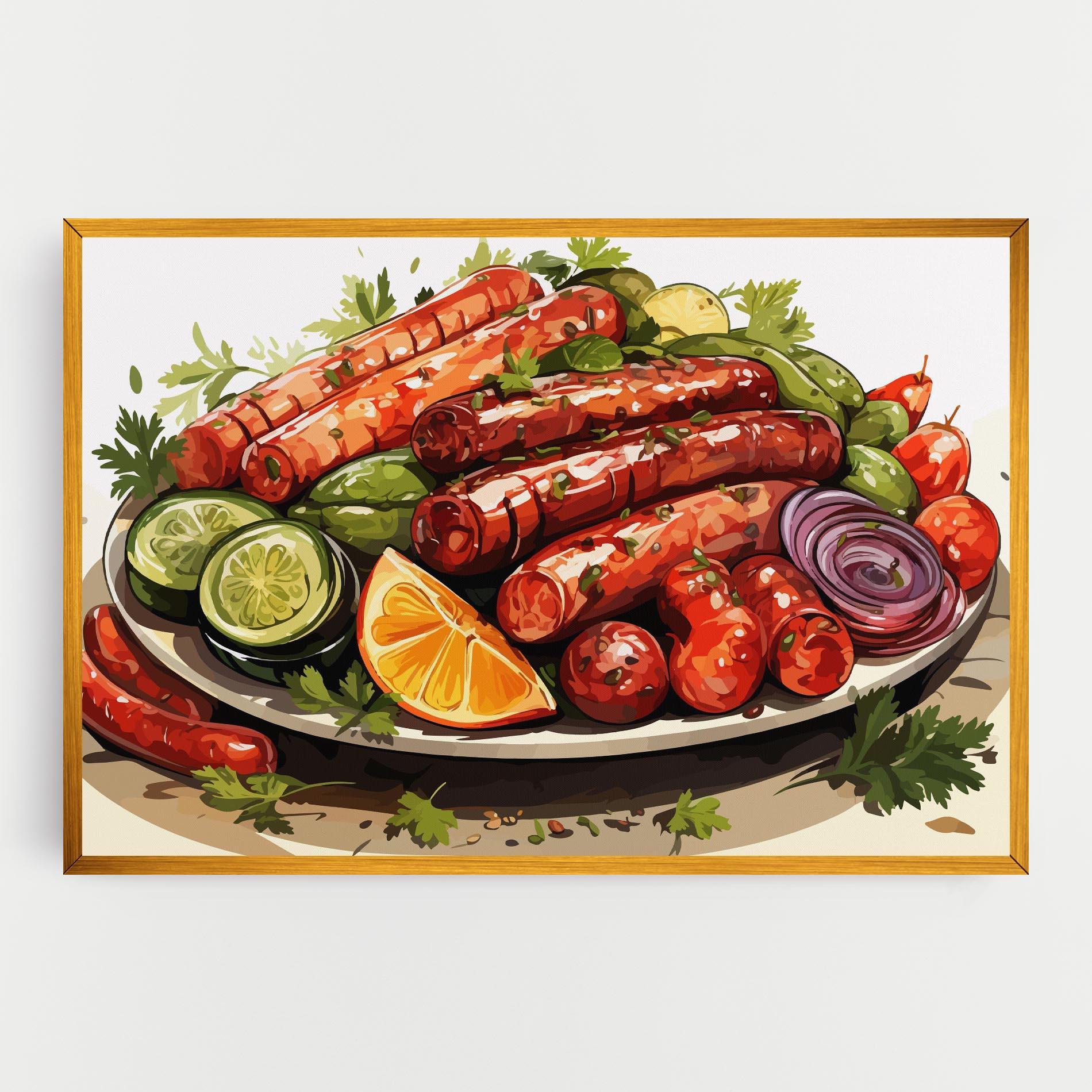 Leinwandbild Tasty Sousages mockup 0