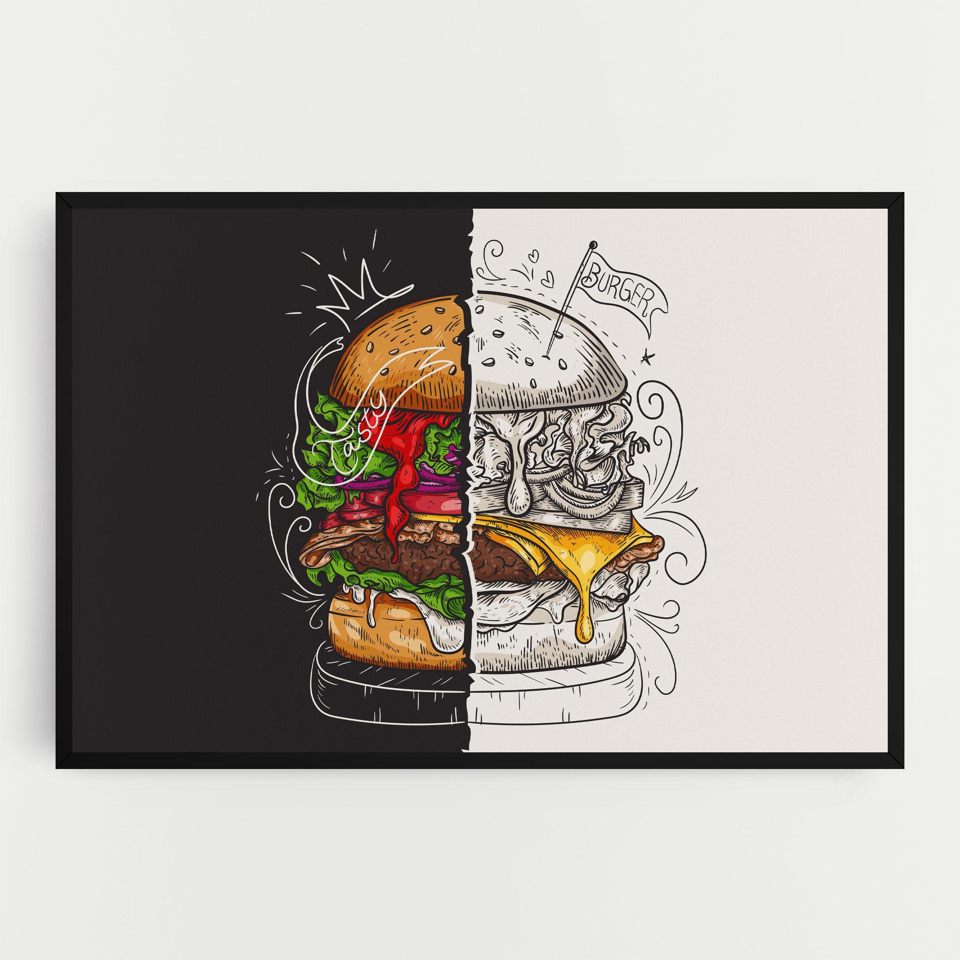 Leinwandbild Burger Art mockup 0