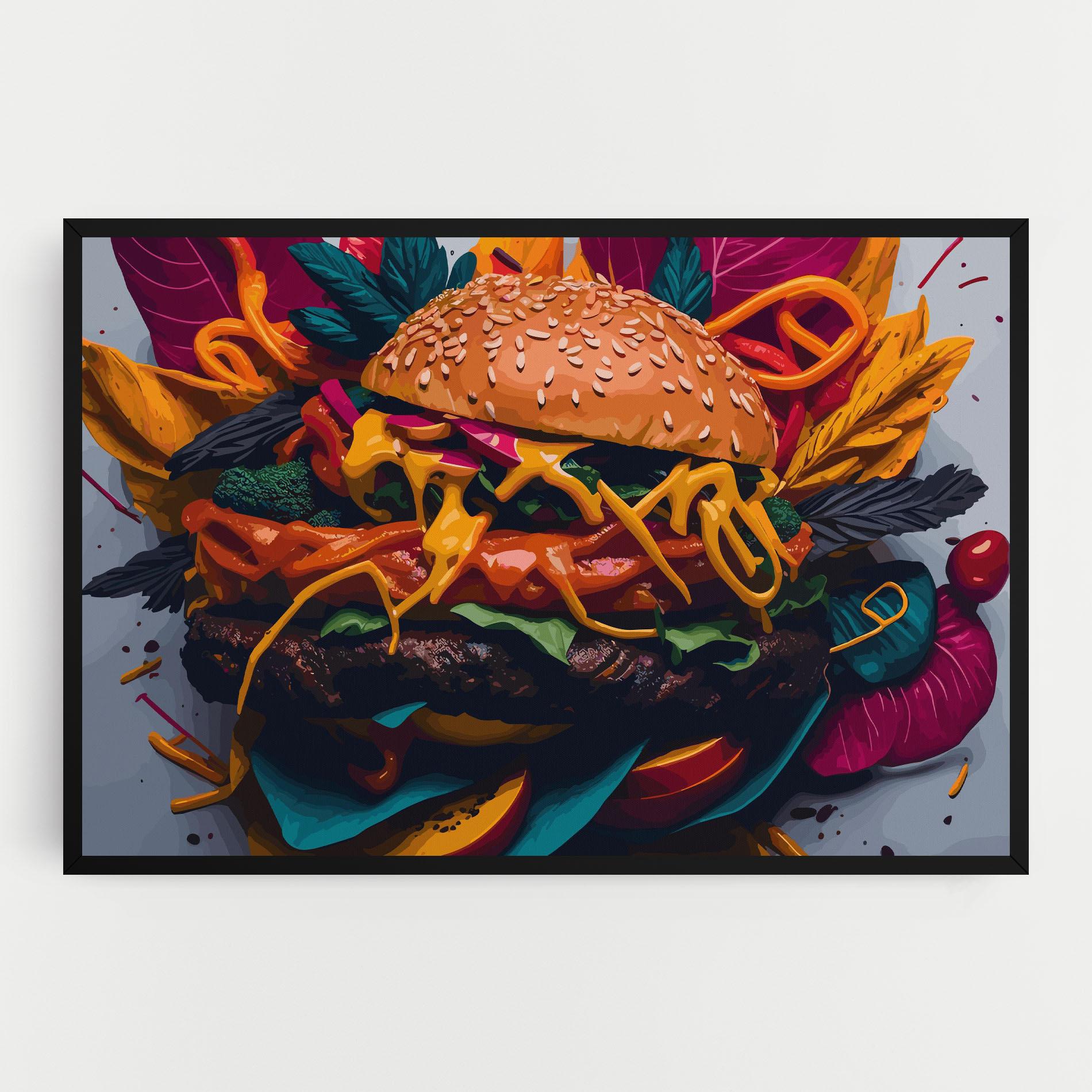 Leinwandbild Burger Mustard mockup 0