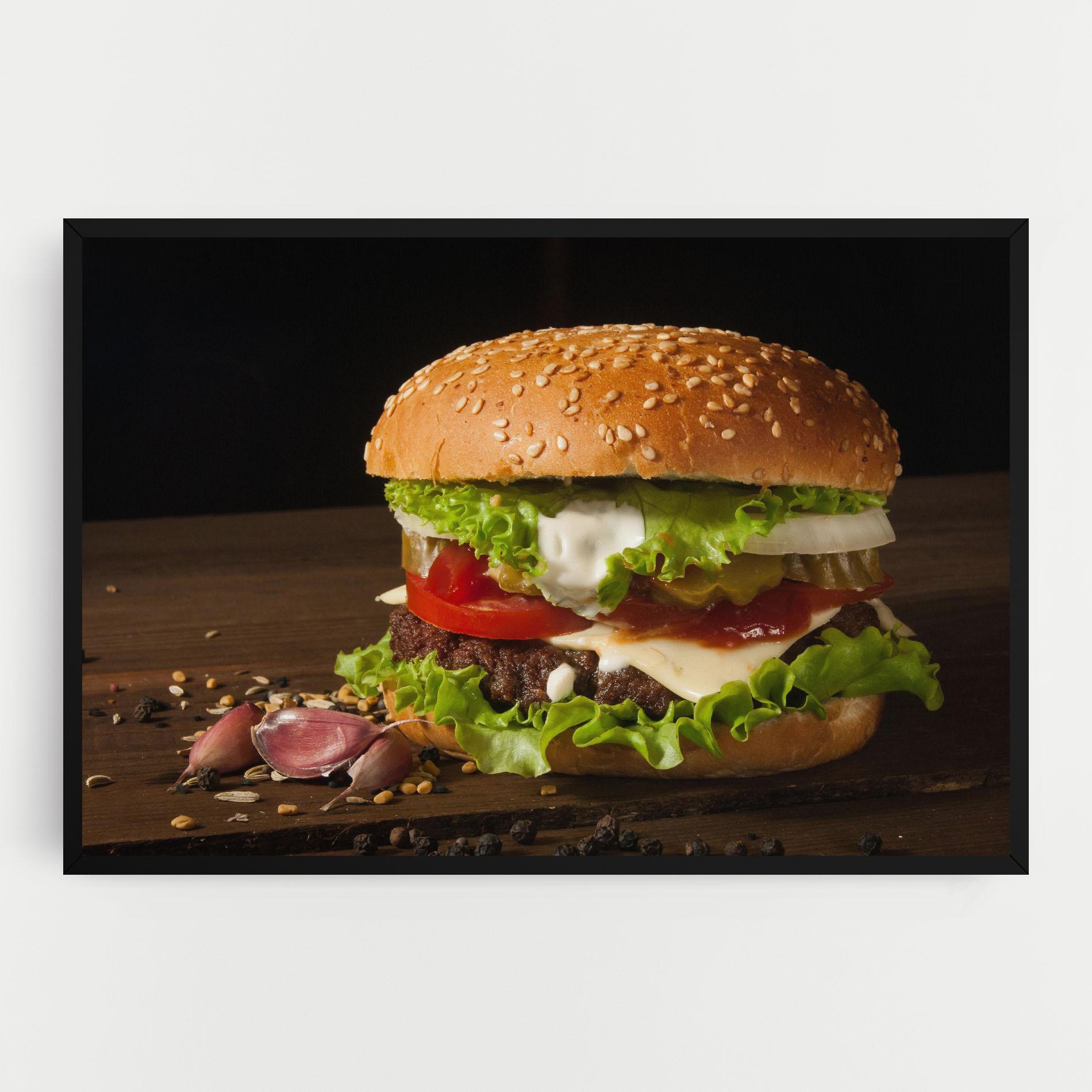 Leinwandbild Delicious Hamburger mockup 0