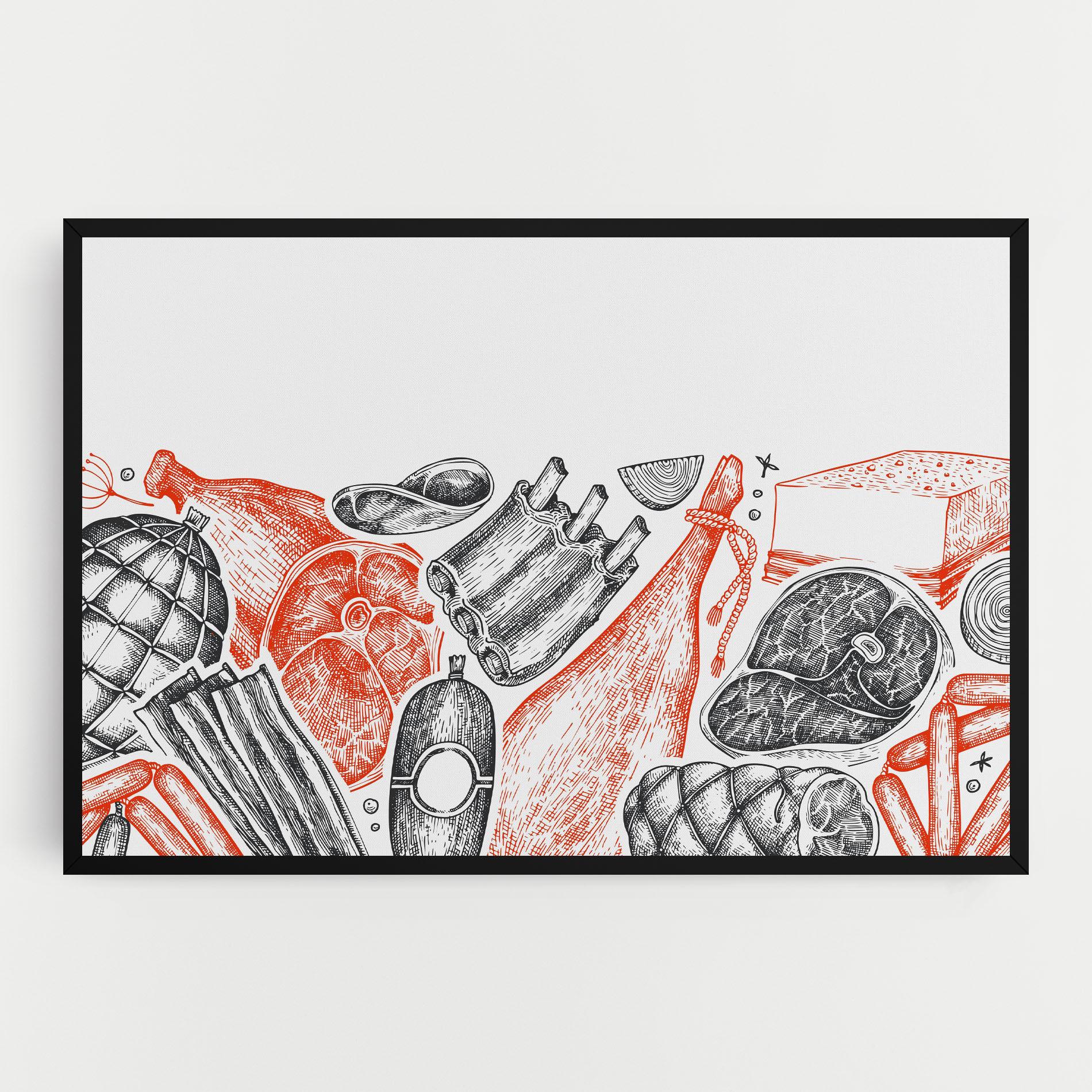 Leinwandbild Grey Orange Meat mockup 0