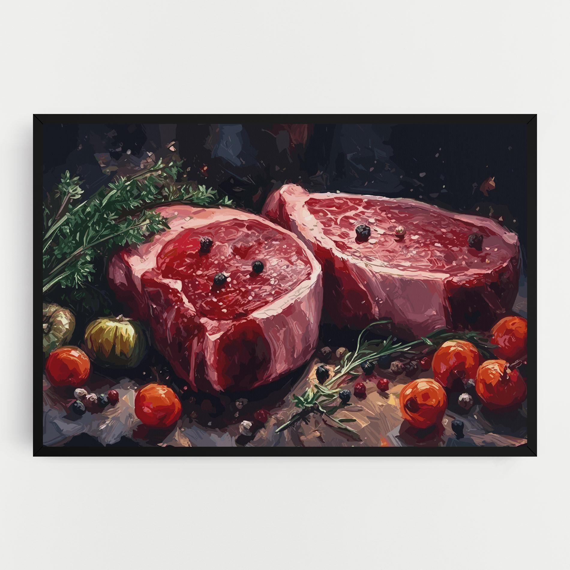Leinwandbild Meat With Tomatoes mockup 0