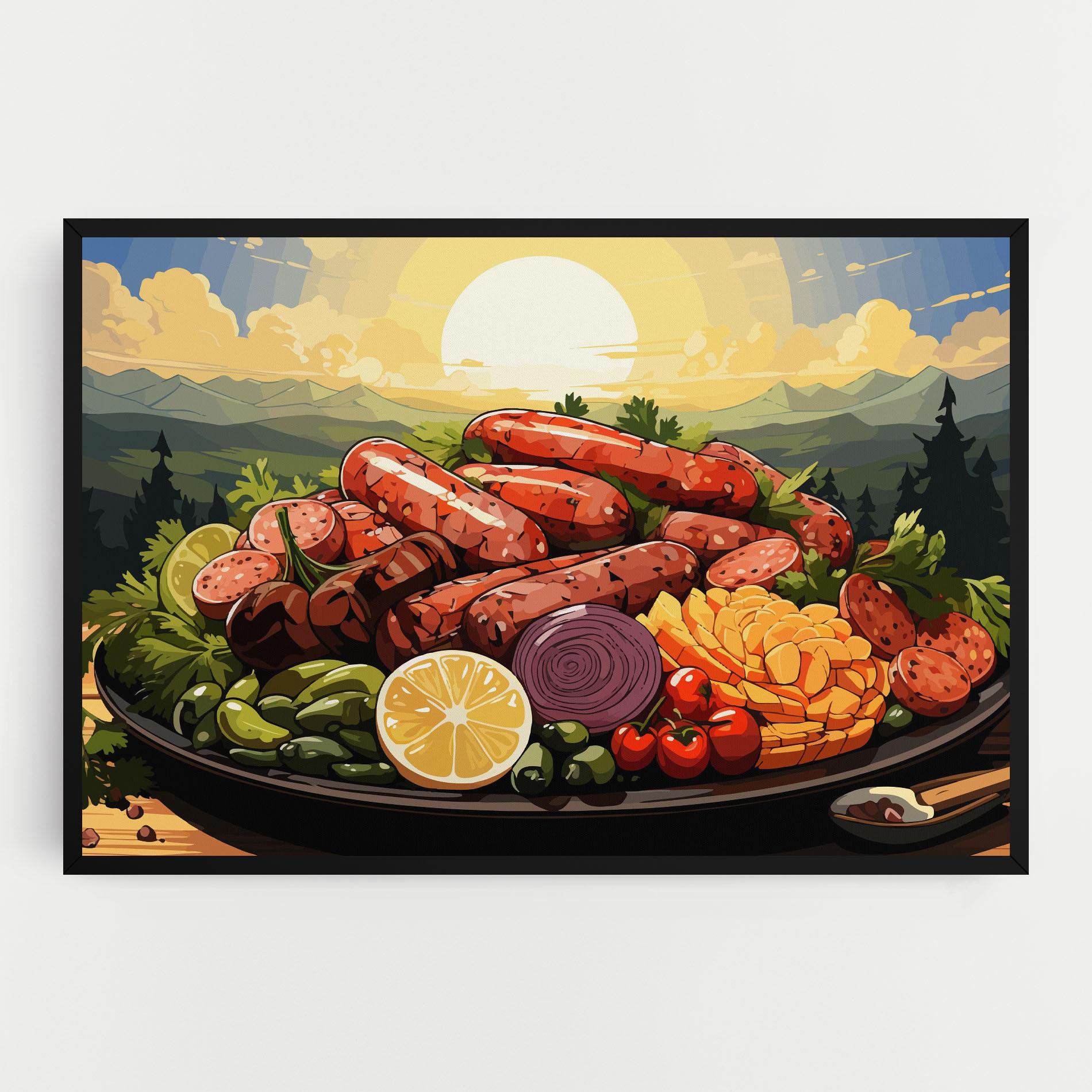 Leinwandbild Sunset Sousages mockup 0