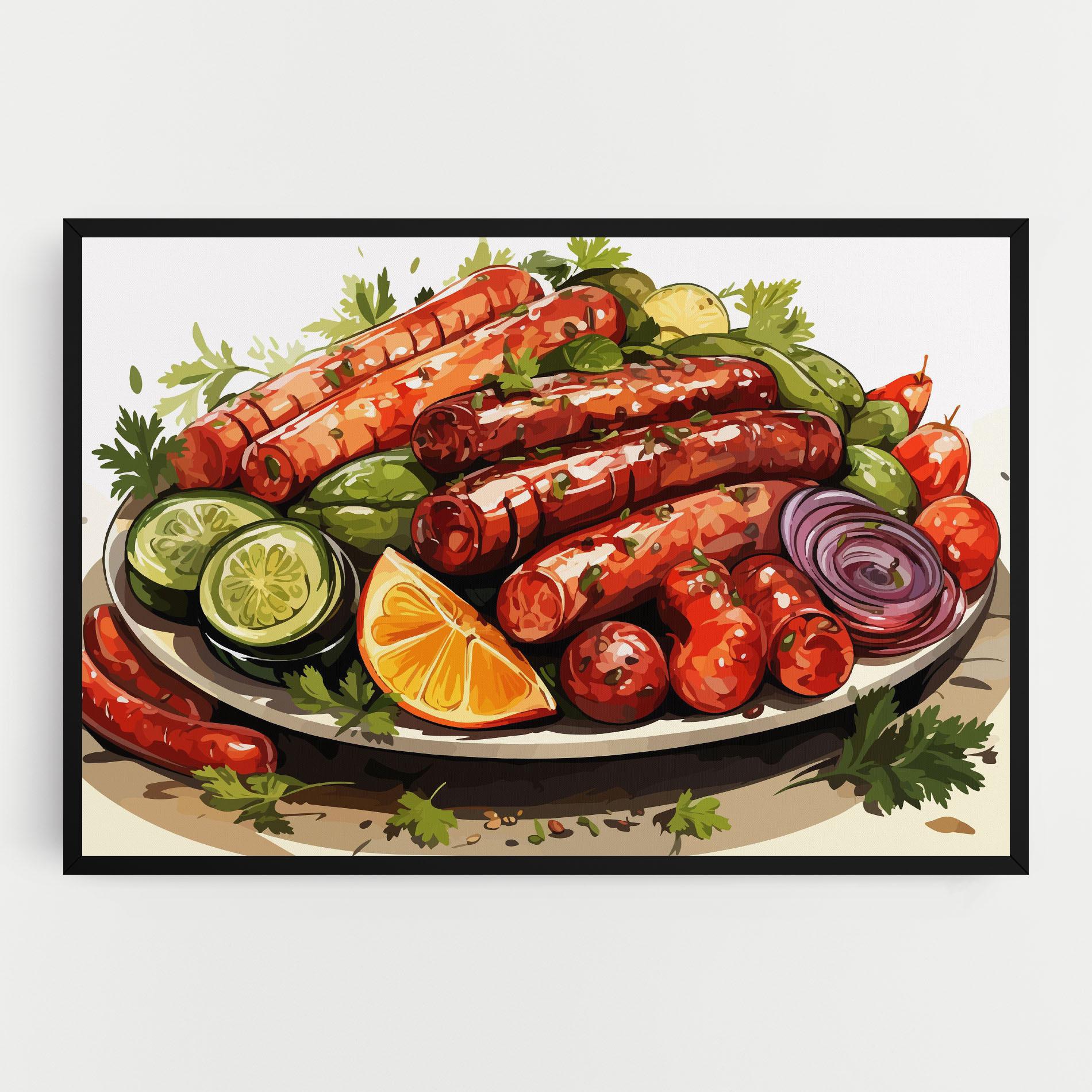 Leinwandbild Tasty Sousages mockup 0