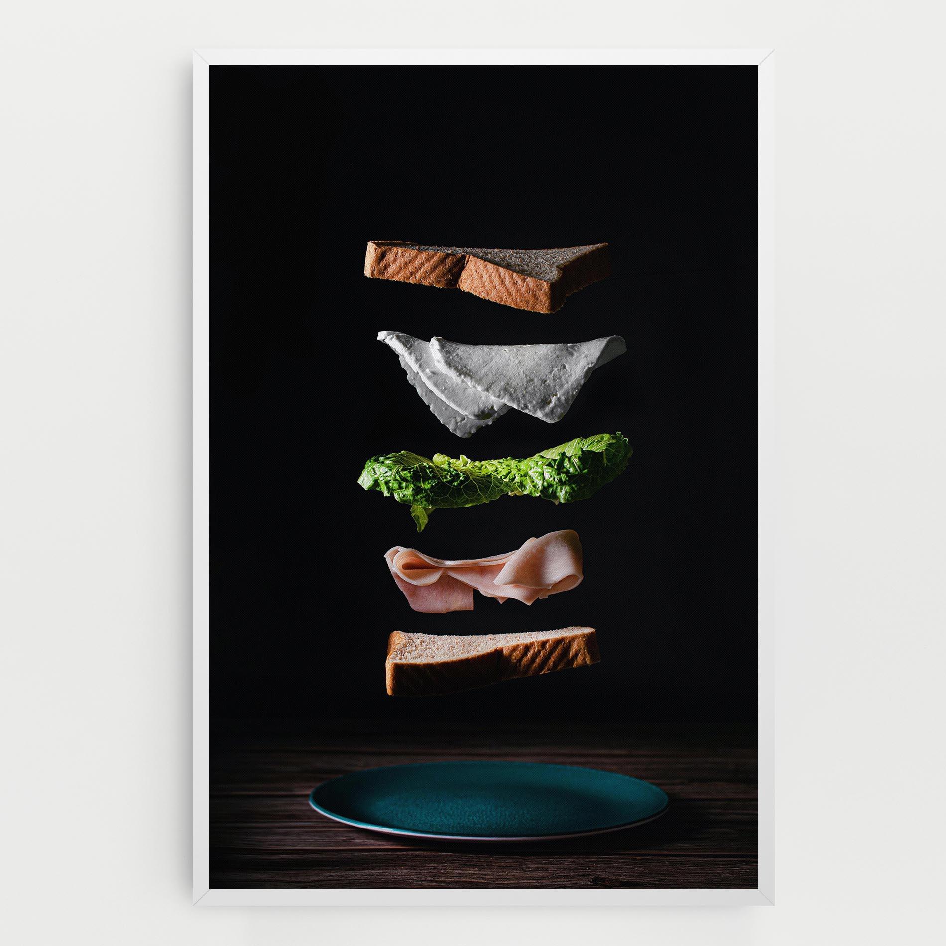 Leinwandbild Floating Sandwich mockup 0