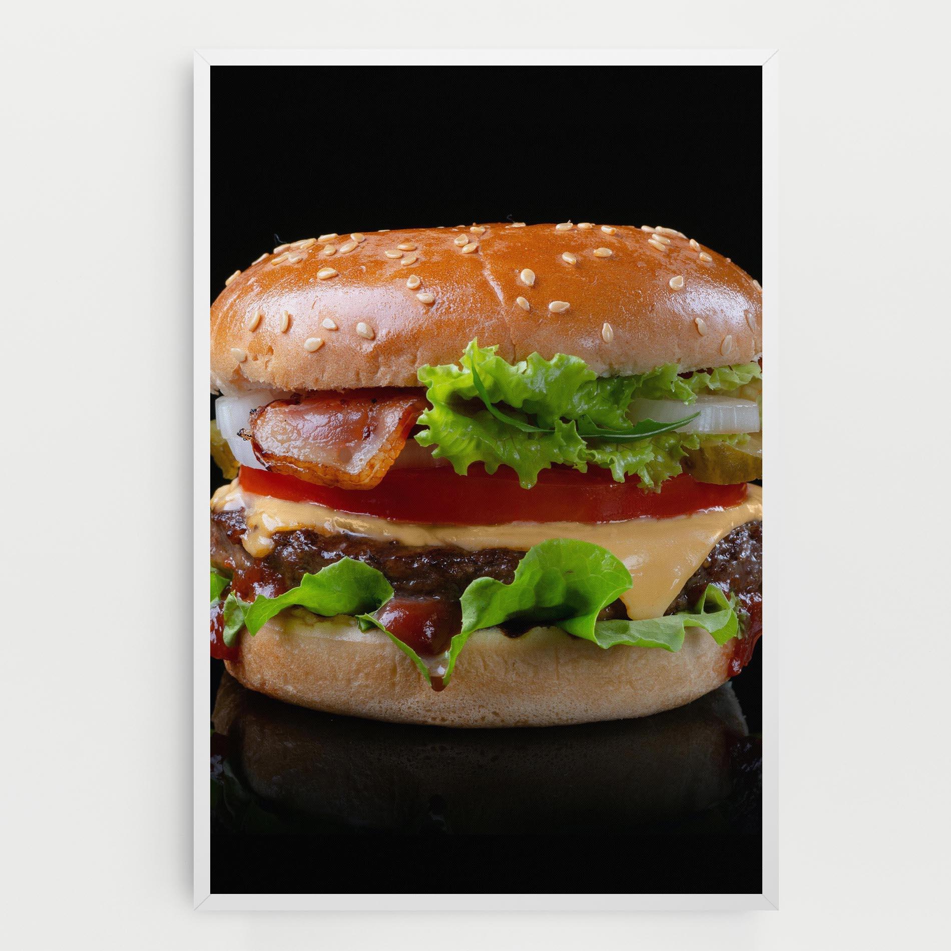 Leinwandbild Yumm Hamburger mockup 0