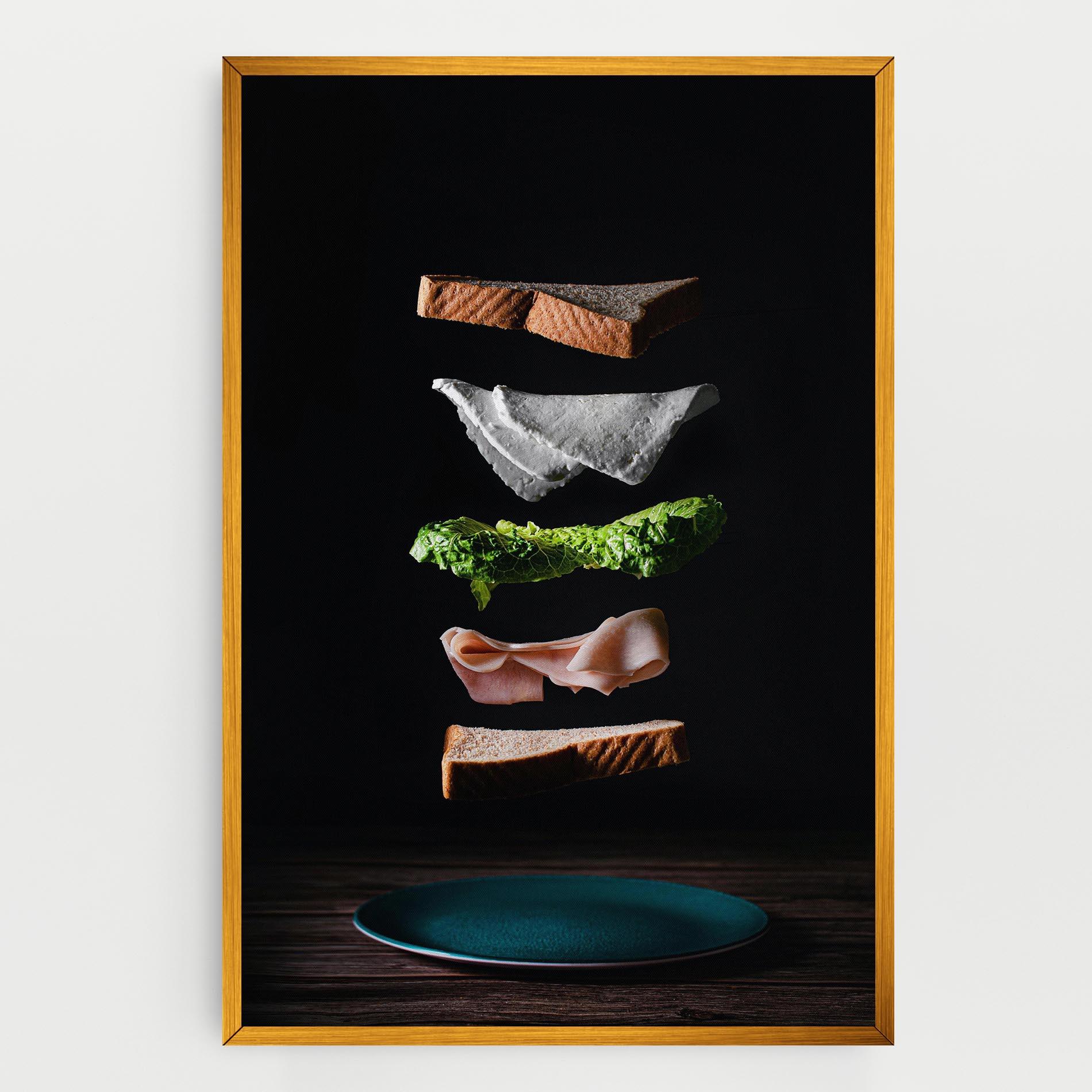 Leinwandbild Floating Sandwich mockup 0