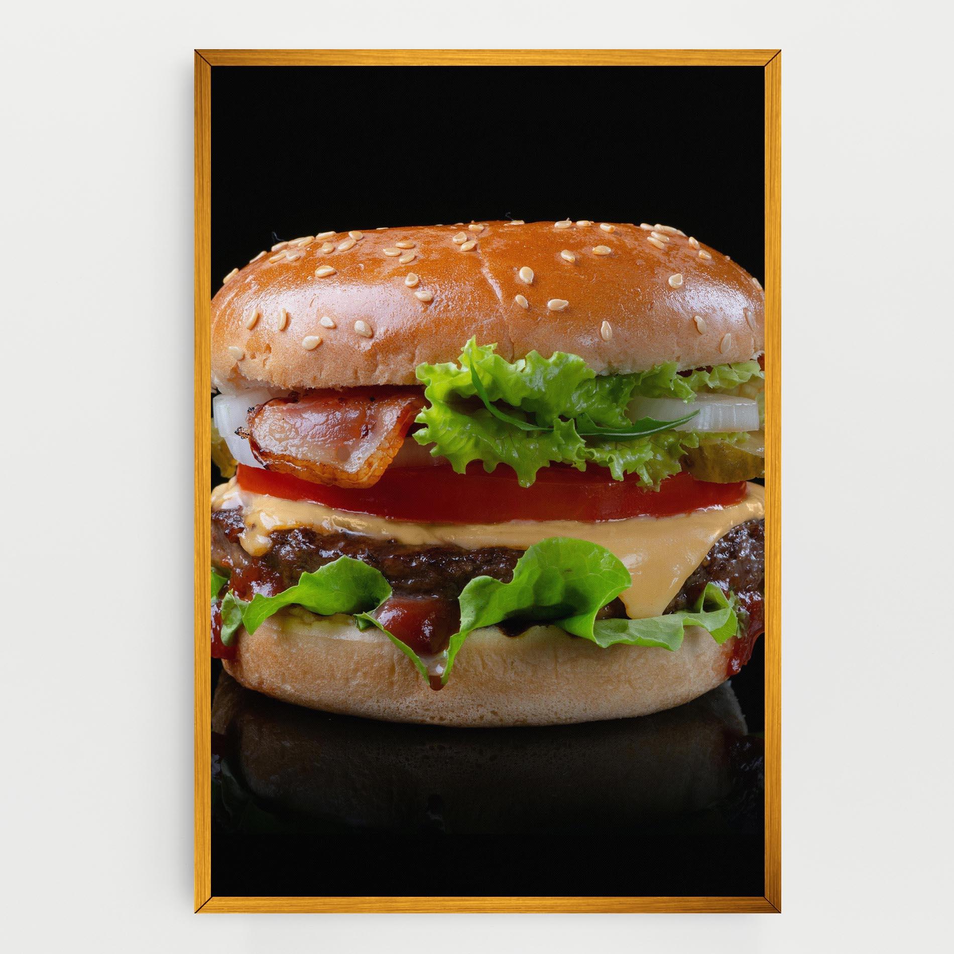 Leinwandbild Yumm Hamburger mockup 0