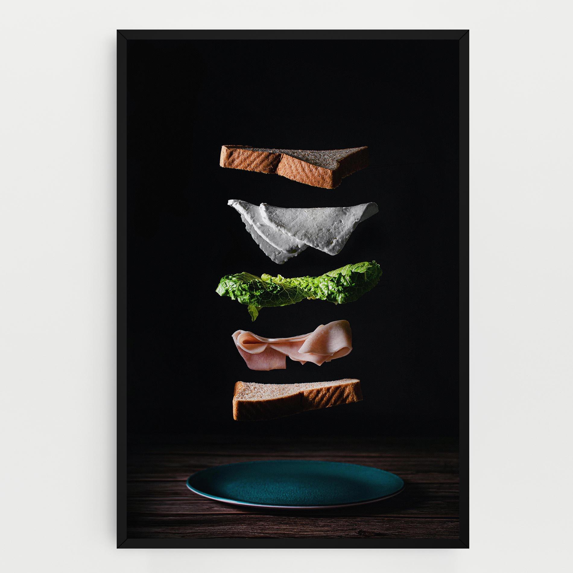 Leinwandbild Floating Sandwich mockup 0