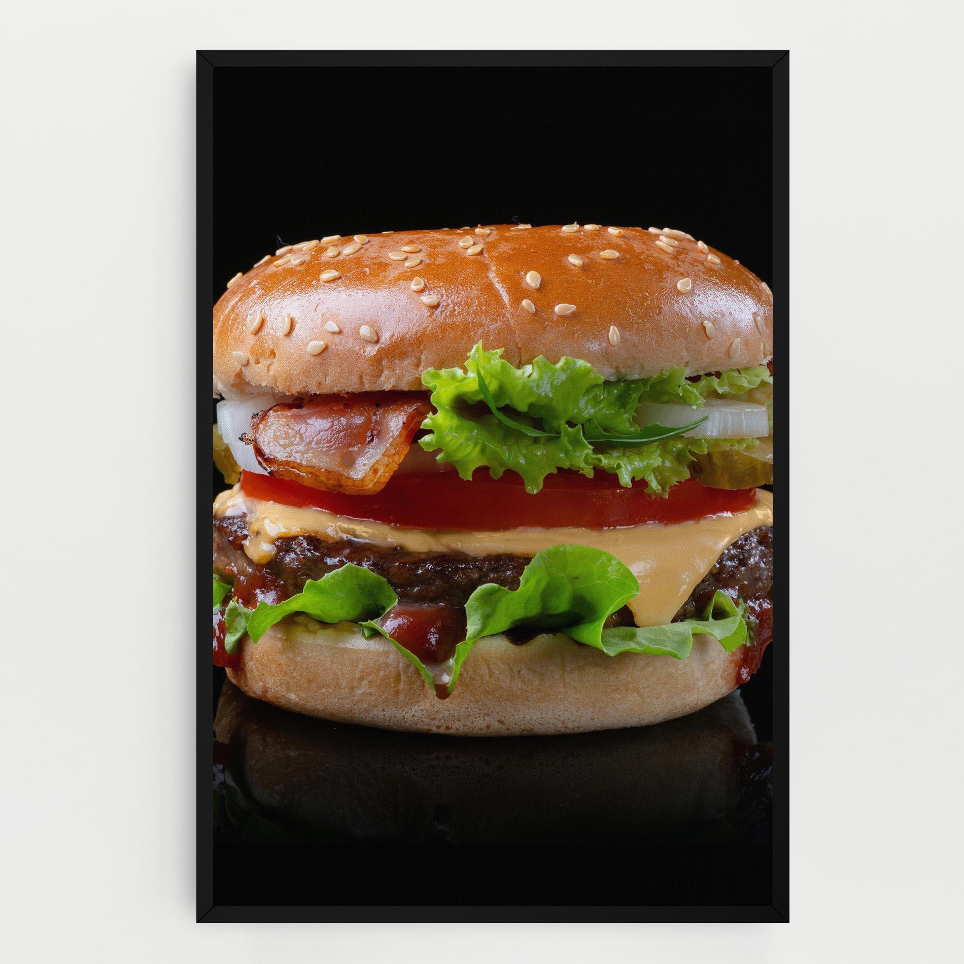 Leinwandbild Yumm Hamburger mockup 0