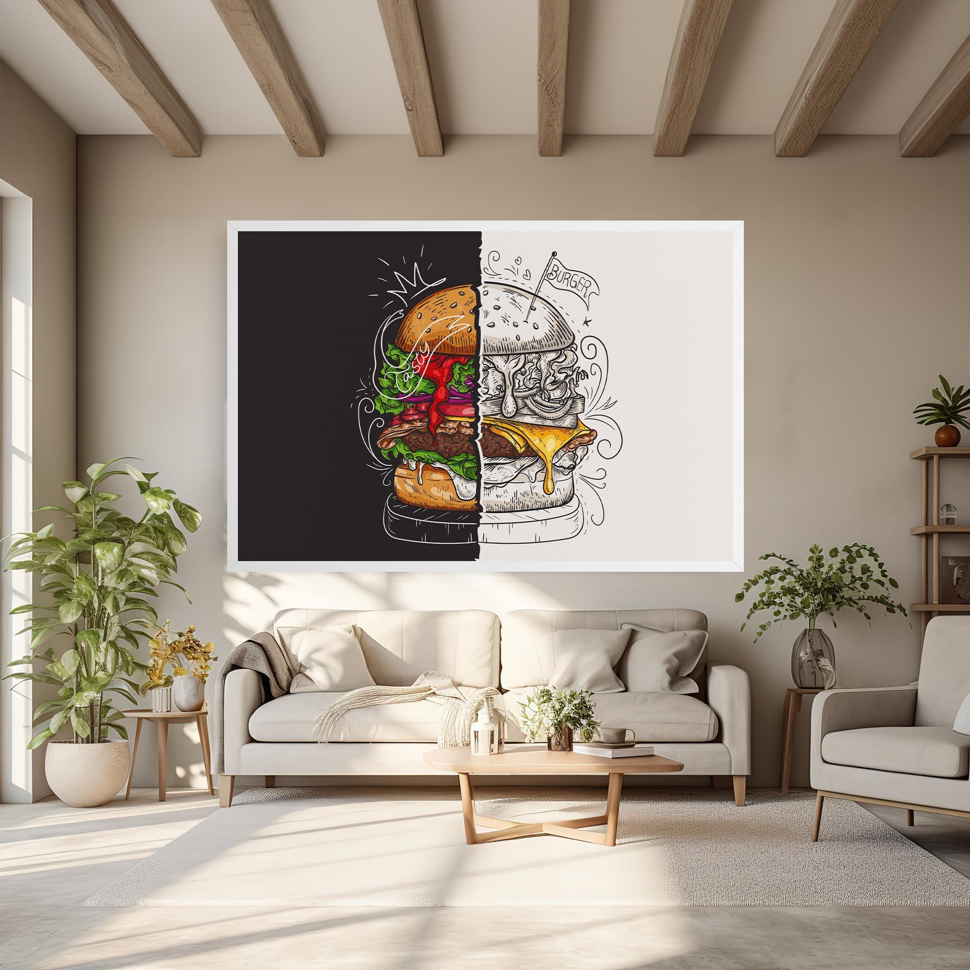 Leinwandbild Burger Art mockup 6