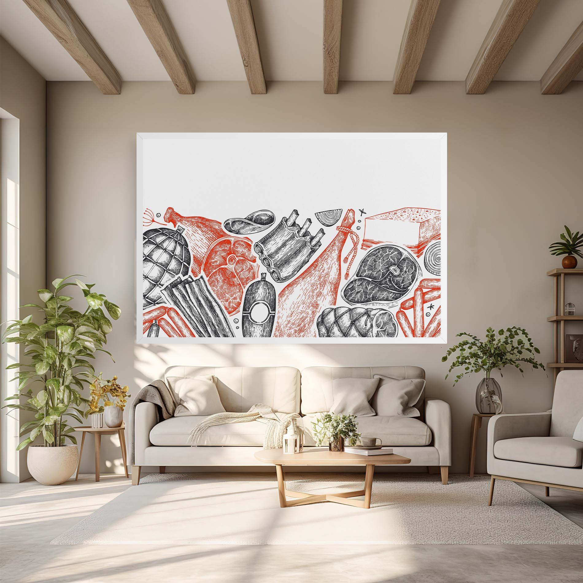 Leinwandbild Grey Orange Meat mockup 6