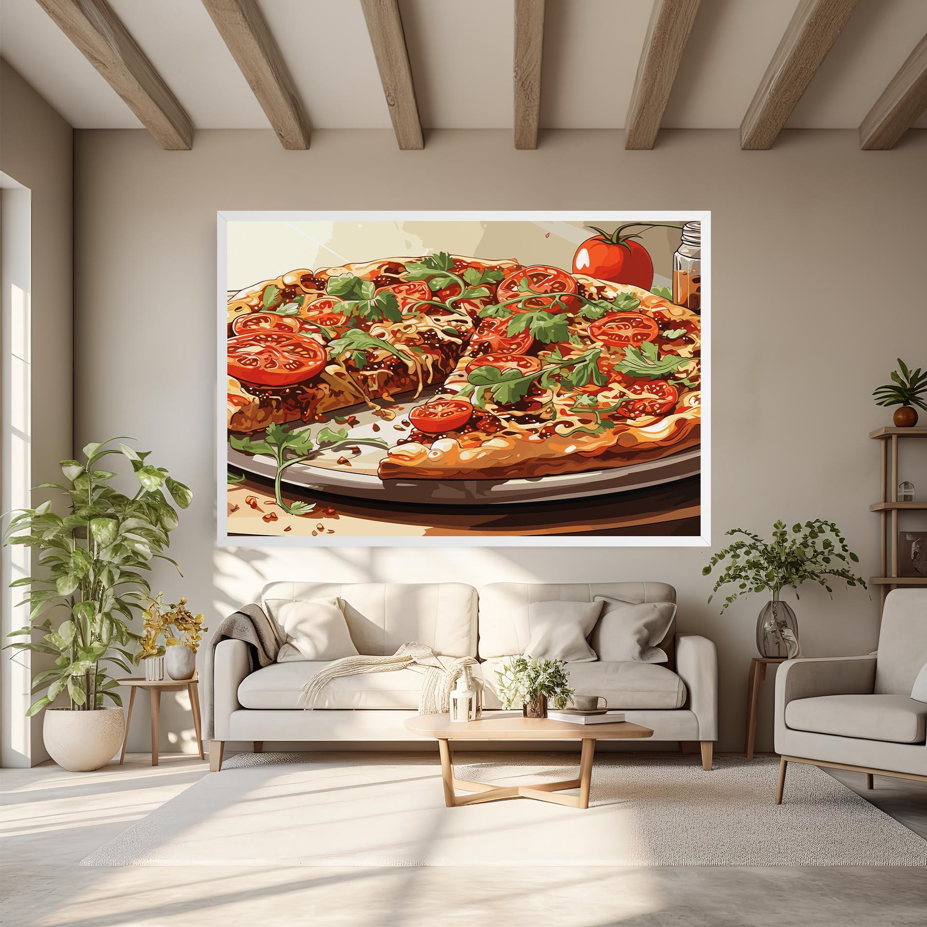 Leinwandbild Pizza View mockup 6