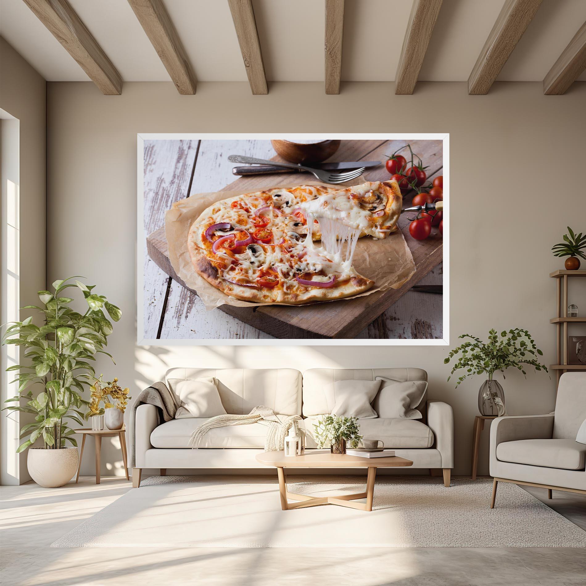 Leinwandbild Pizza mockup 6
