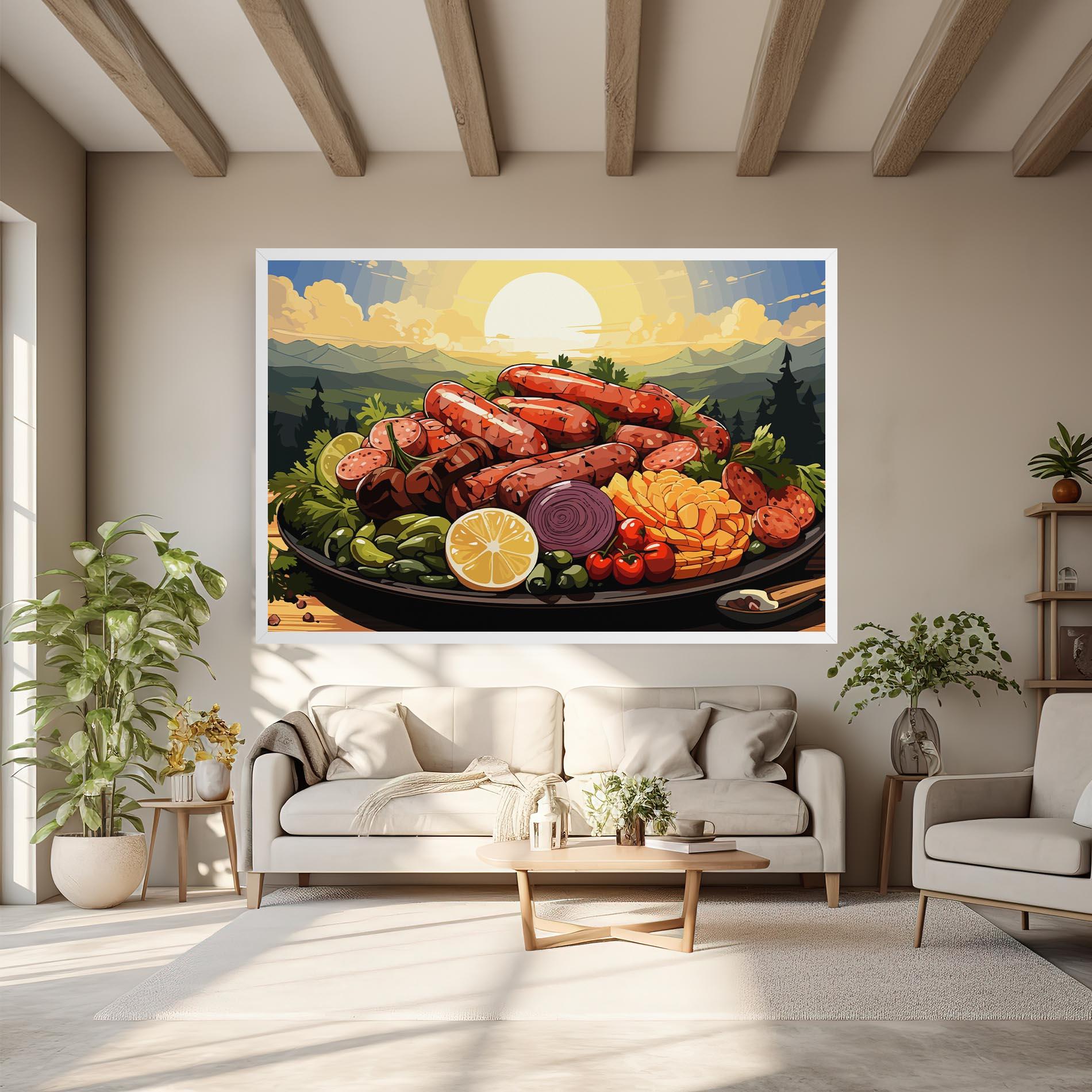 Leinwandbild Sunset Sousages mockup 6
