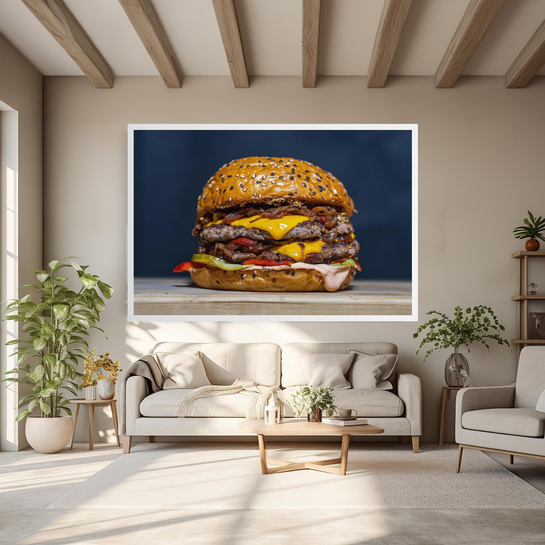 Leinwandbild Tasty Hamburger mockup 6