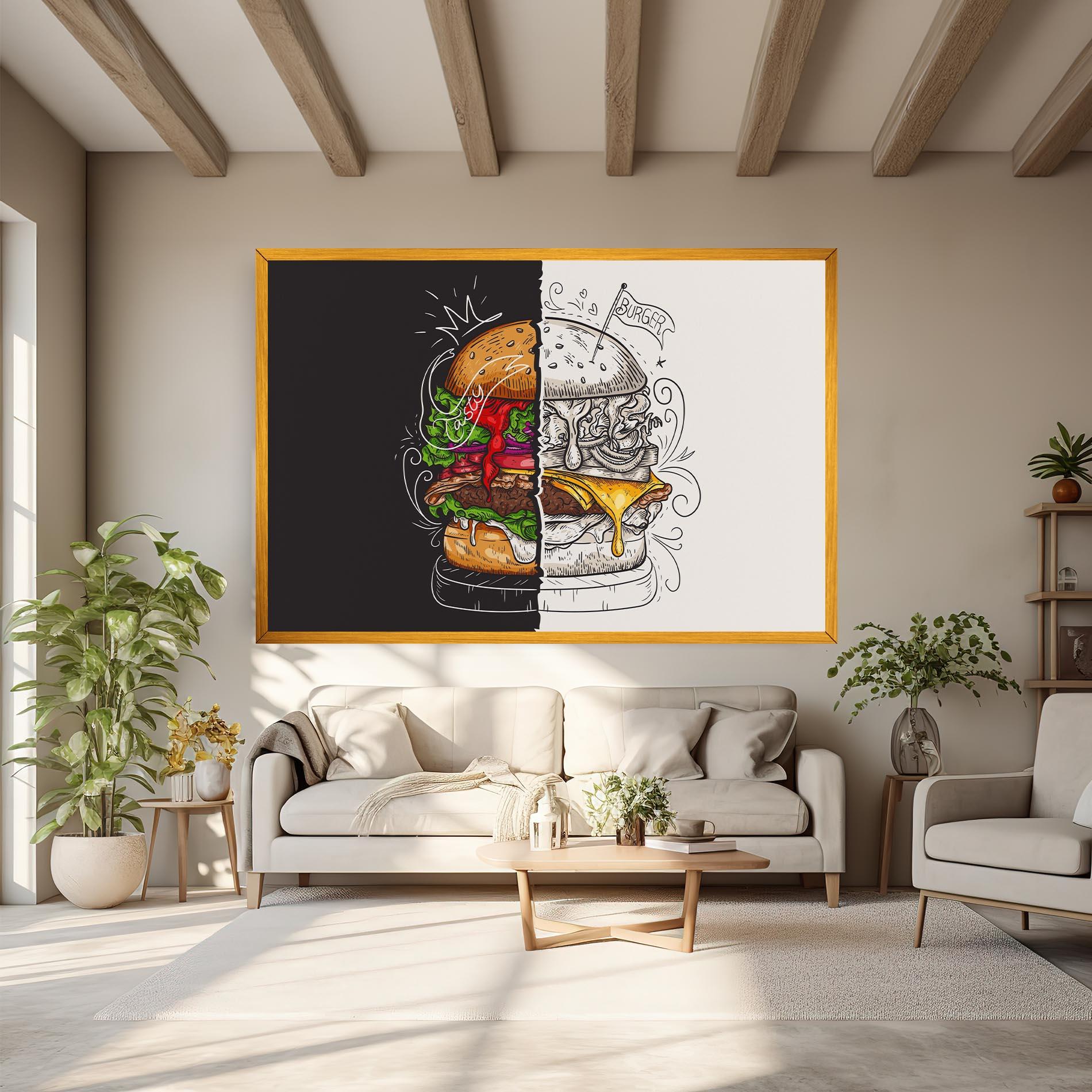 Leinwandbild Burger Art mockup 6