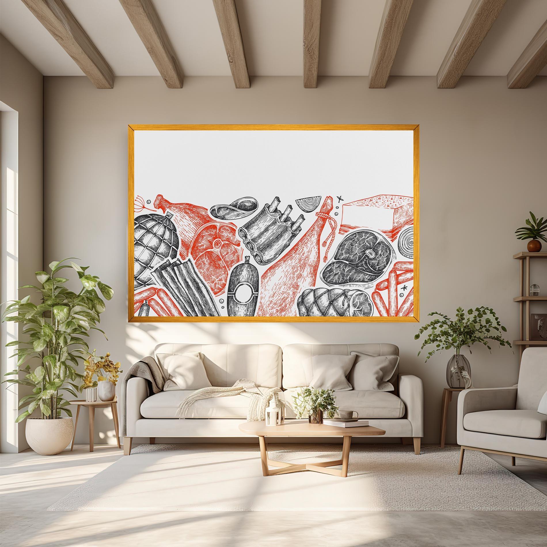 Leinwandbild Grey Orange Meat mockup 6