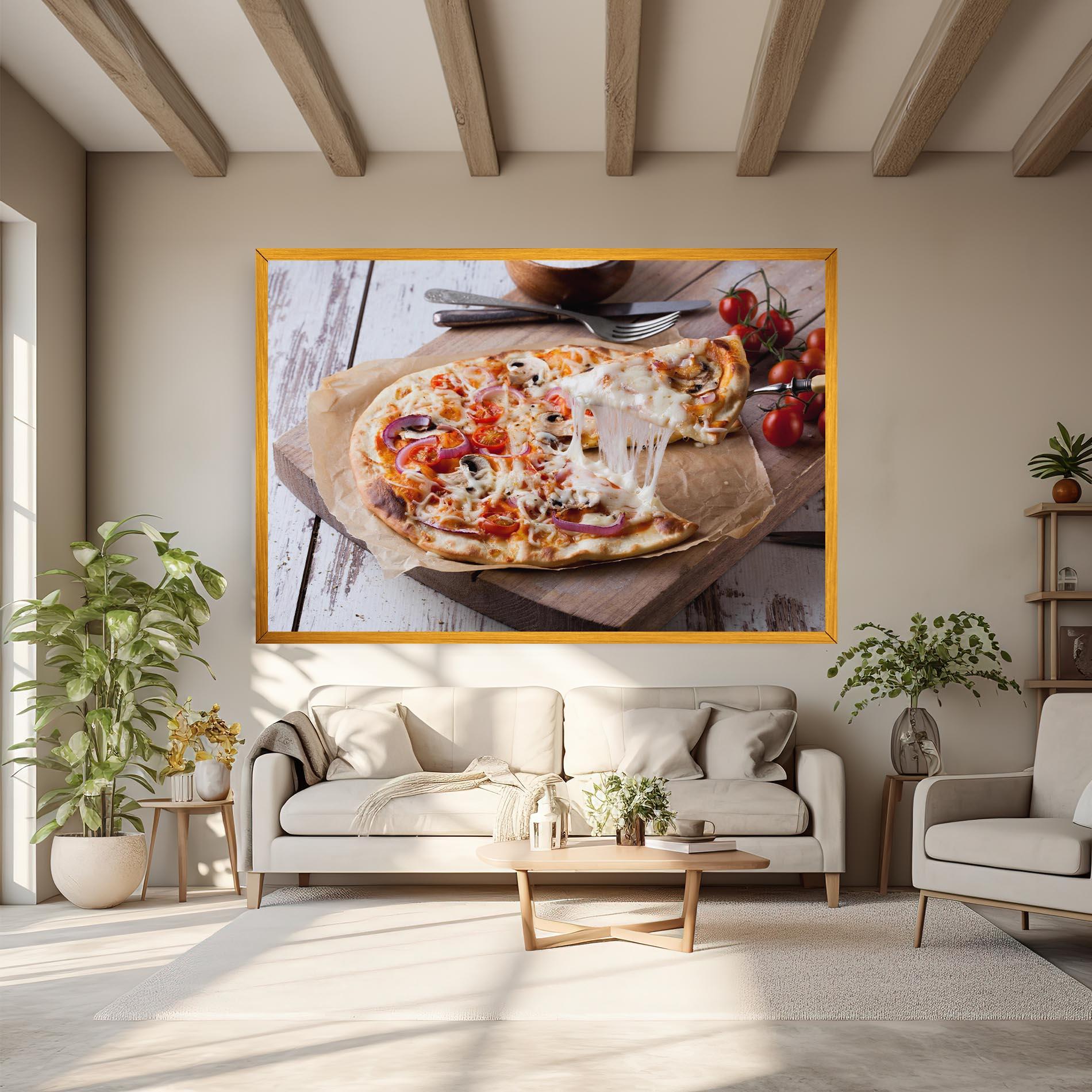 Leinwandbild Pizza mockup 6