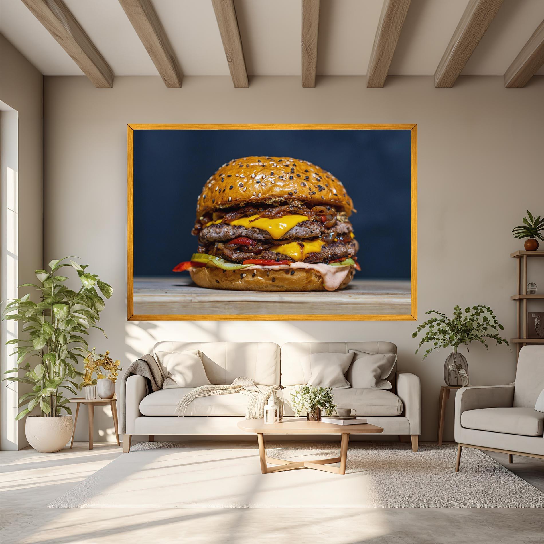 Leinwandbild Tasty Hamburger mockup 6