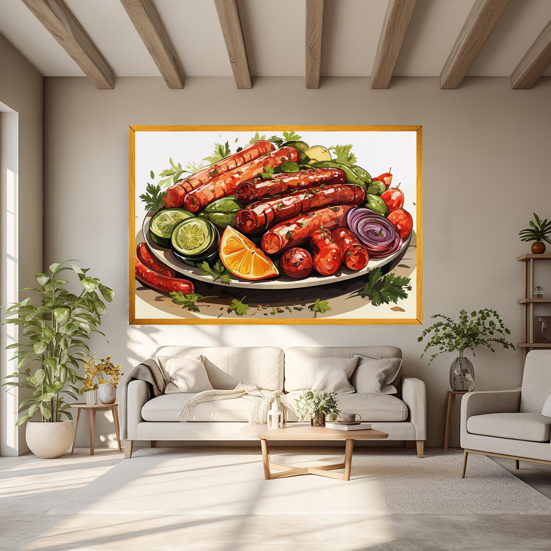 Leinwandbild Tasty Sousages mockup 6