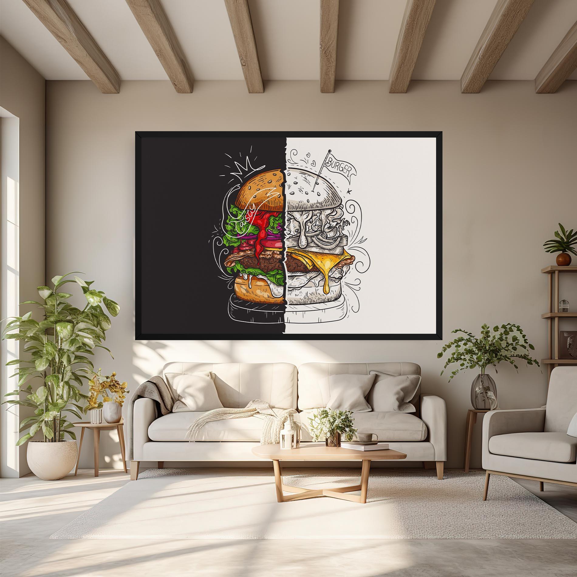 Leinwandbild Burger Art mockup 6