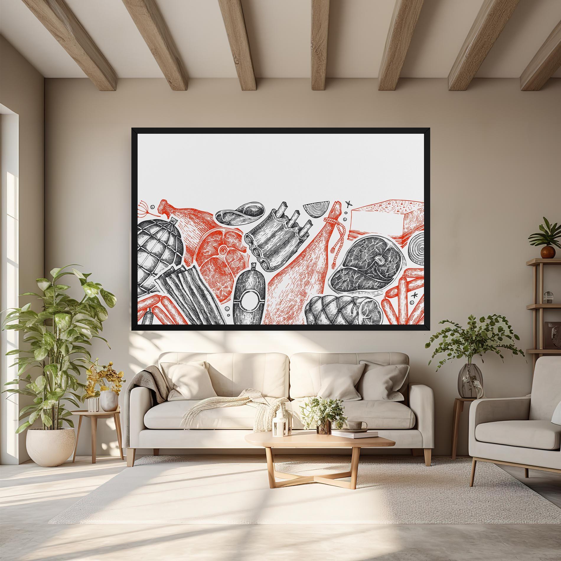 Leinwandbild Grey Orange Meat mockup 6